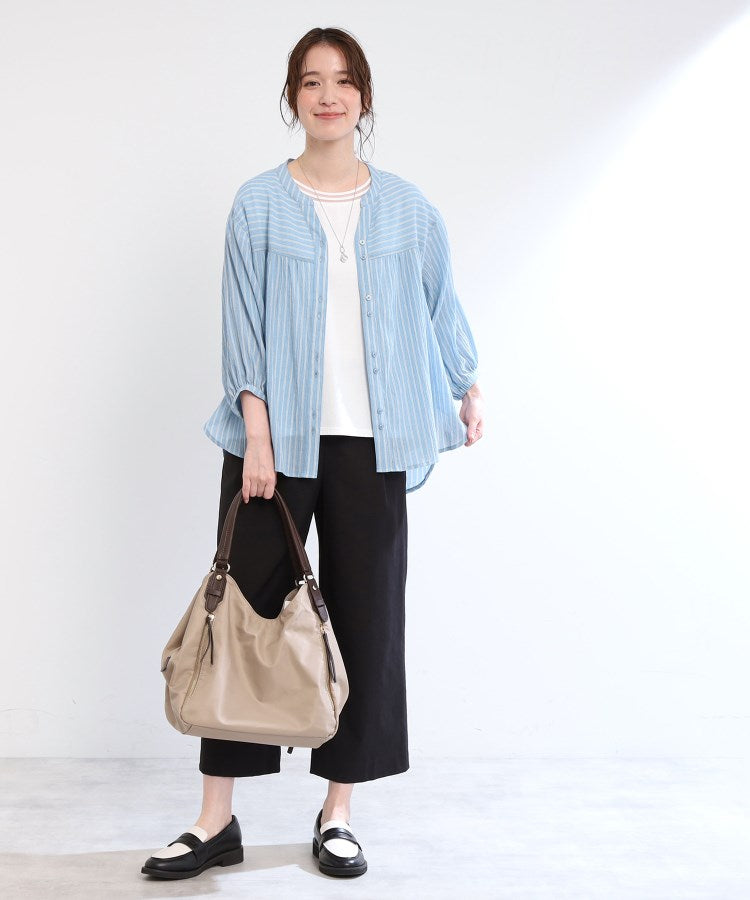 リフレクト Reflect 【E-QUALITY／手洗い可／羽織りでも◎】ストライプブラウス （ライトグレー(311)） ライトグレー(311)