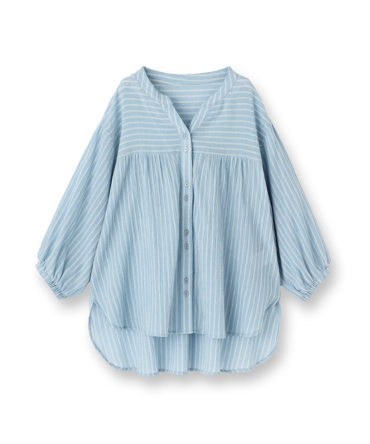 リフレクト Reflect 【E-QUALITY／手洗い可／羽織りでも◎】ストライプブラウス （ライトグレー(311)） ライトグレー(311)