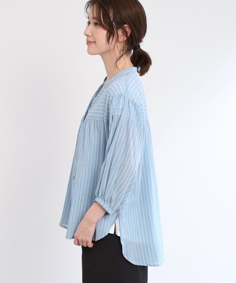 リフレクト Reflect 【E-QUALITY／手洗い可／羽織りでも◎】ストライプブラウス （ライトグレー(311)） ライトグレー(311)