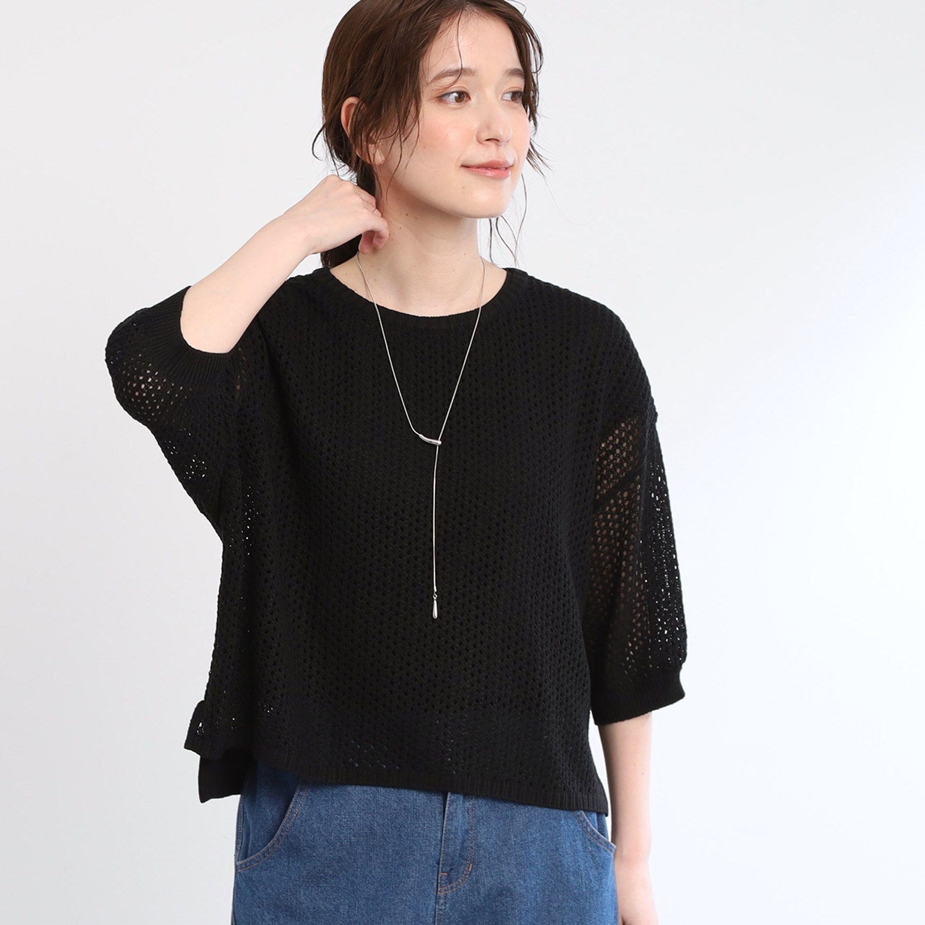 リフレクト Reflect 【E-QUALITY／手洗い可】レーシーニット （ブラック(019)） ブラック(019)