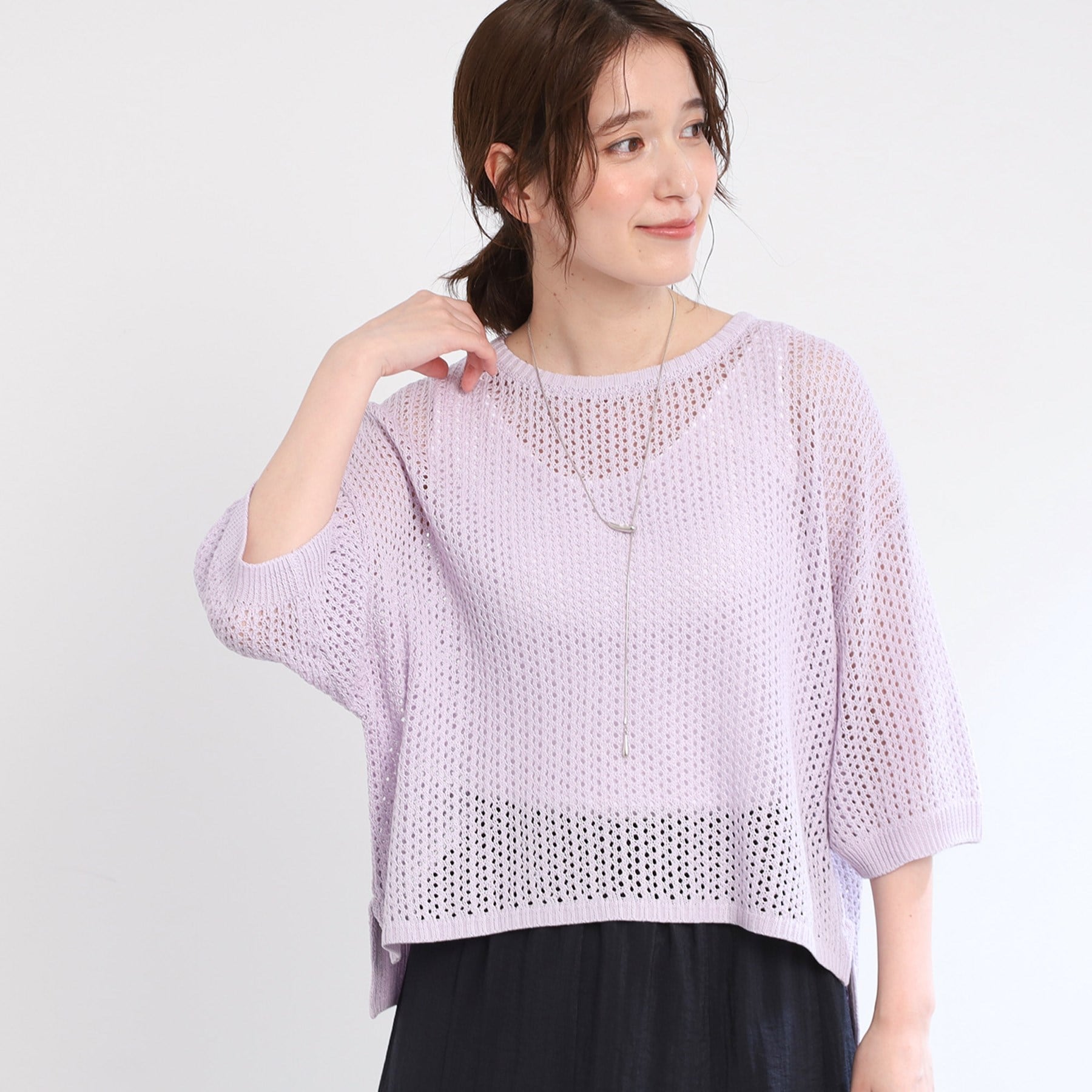 リフレクト Reflect 【E-QUALITY／手洗い可】レーシーニット （ブラック(019)） ブラック(019)