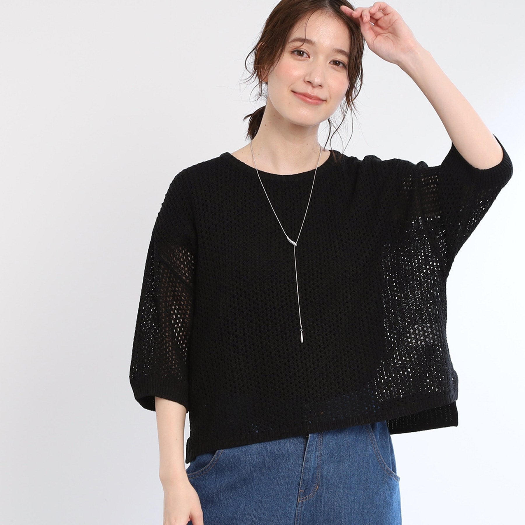 リフレクト Reflect 【E-QUALITY／手洗い可】レーシーニット （ブラック(019)） ブラック(019)