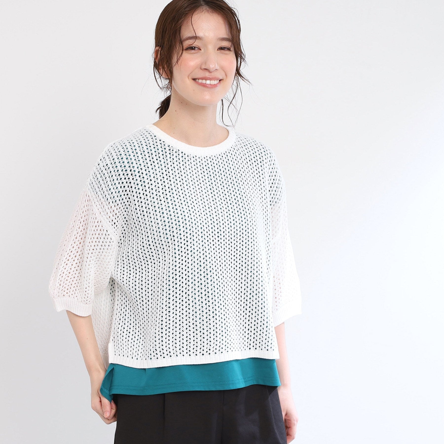 リフレクト Reflect 【E-QUALITY／手洗い可】レーシーニット （アイボリー(004)） アイボリー(004)