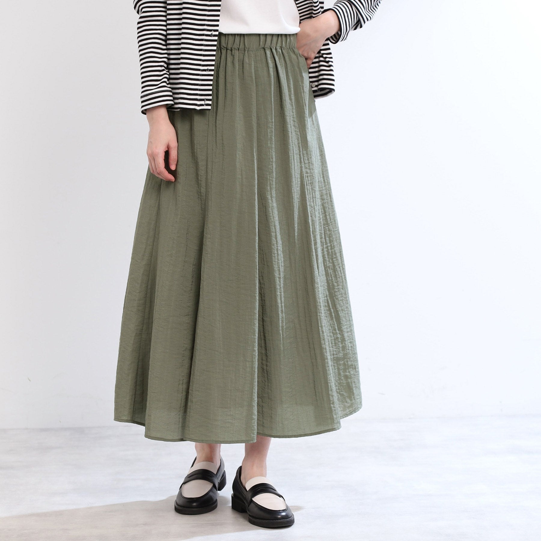 リフレクト Reflect 【E-QUALITY／手洗い可】シアースカート （カーキ(029)） カーキ(029)