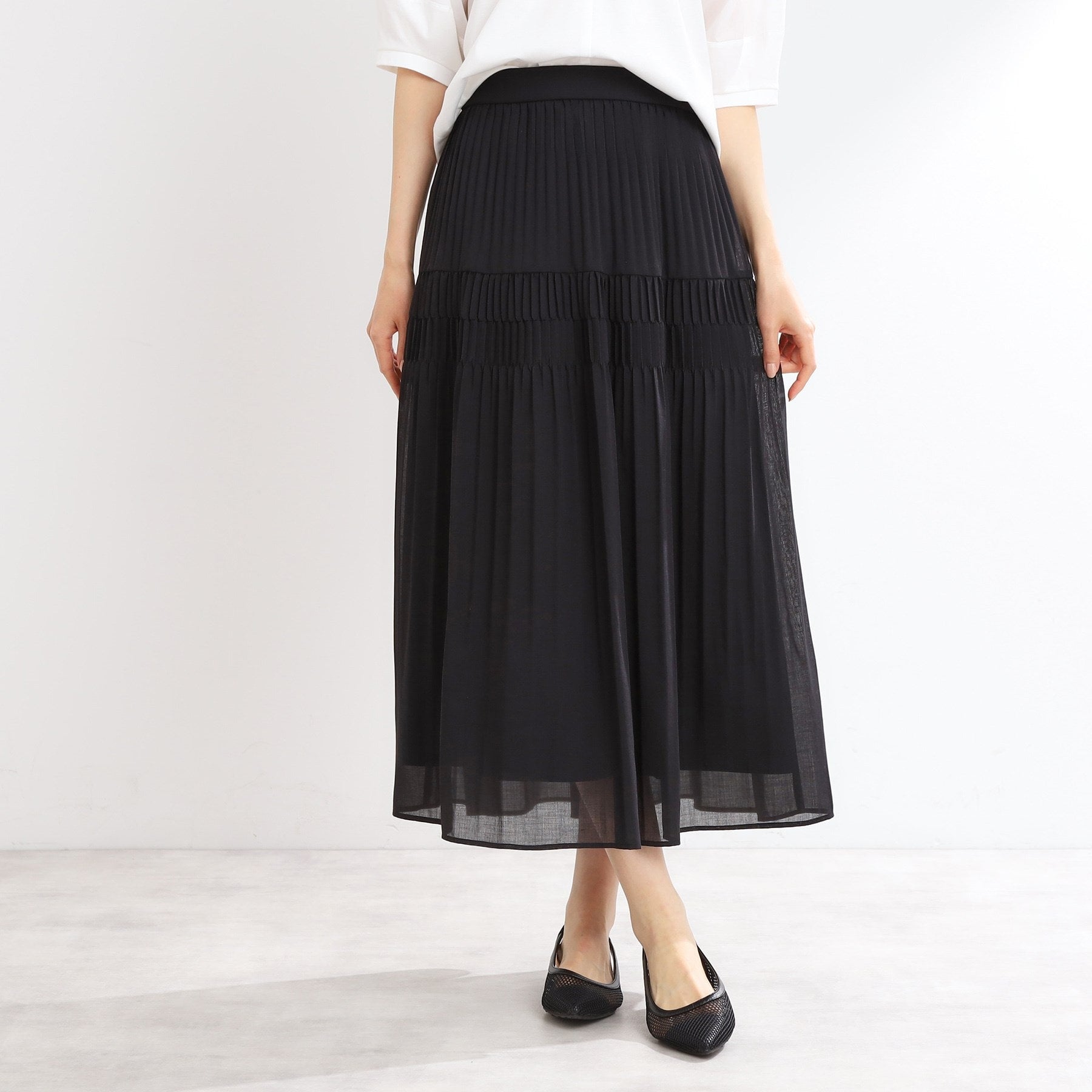 リフレクト Reflect 【マシンウォッシュ可】プリーツティアードスカート （ライトベージュ(051)） ライトベージュ(051)