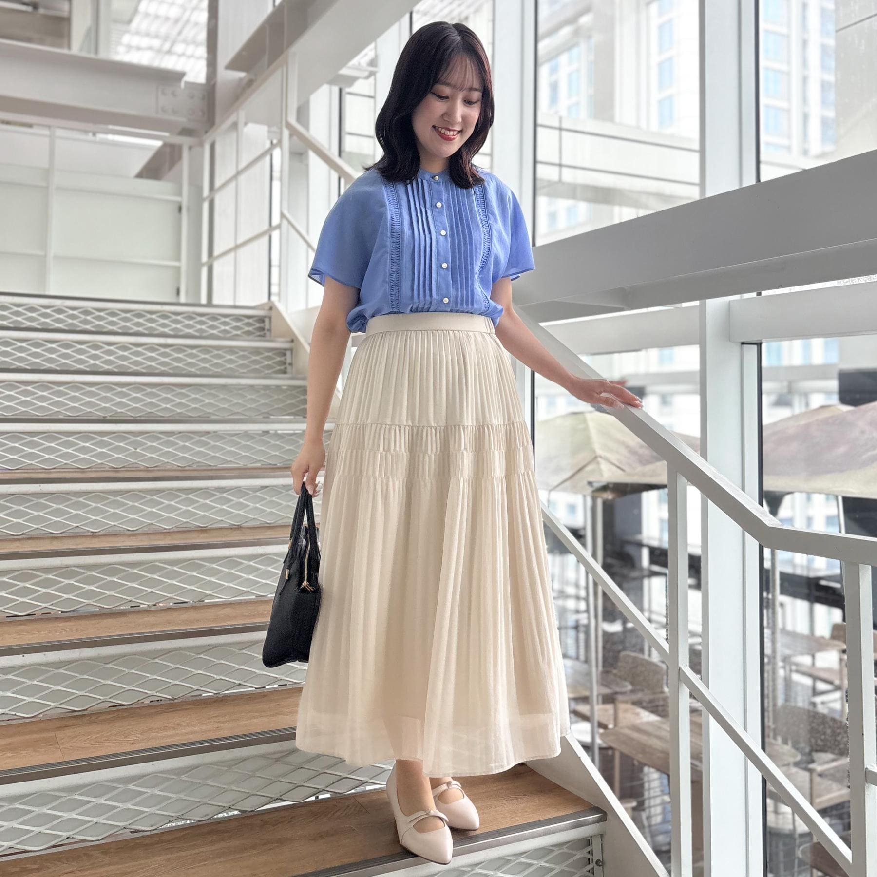 リフレクト Reflect 【マシンウォッシュ可】プリーツティアードスカート （ライトベージュ(051)） ライトベージュ(051)