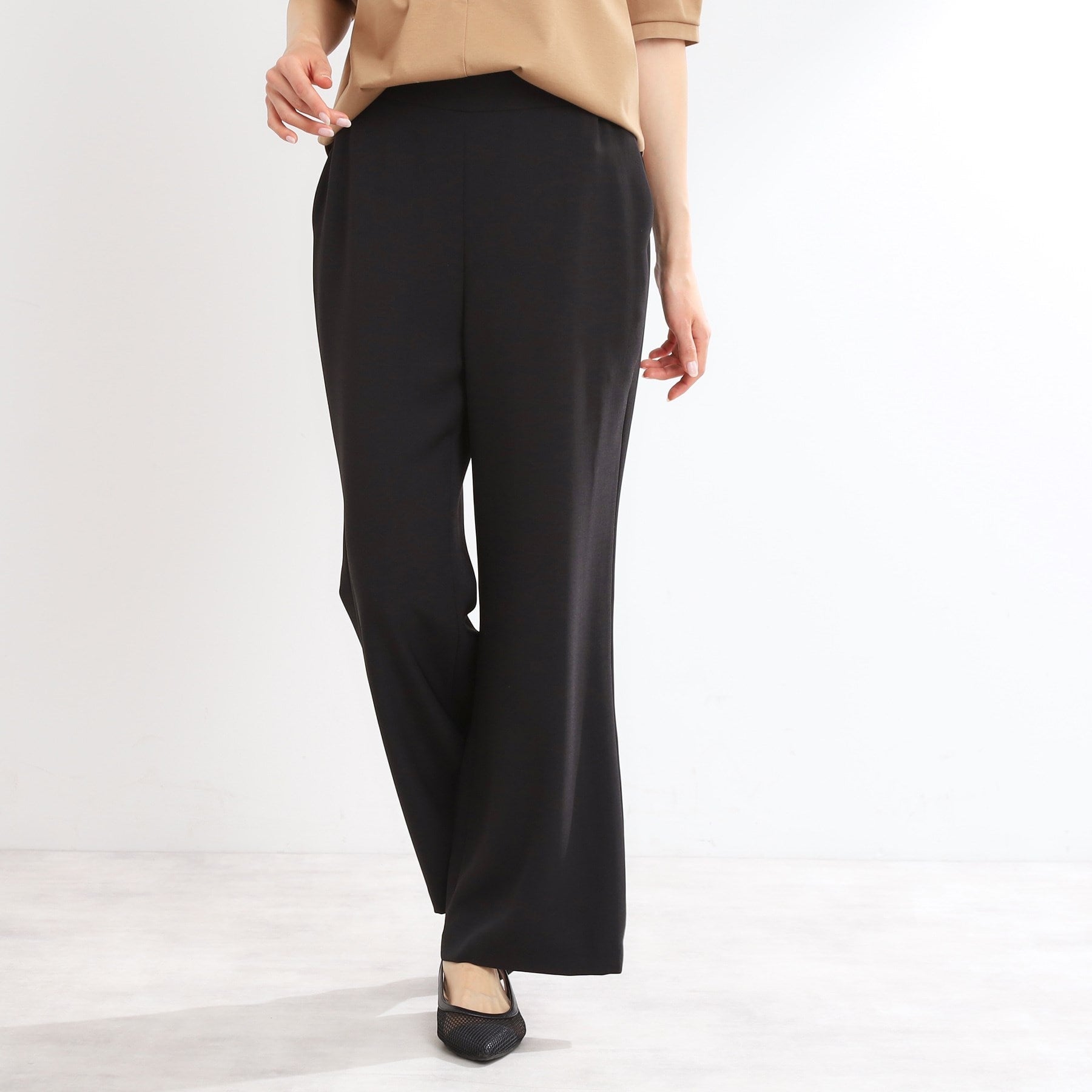 リフレクト Reflect 【私のパンツ／UVカット／マシンウォッシュ可】フレアシルエットパンツ （ブラック(019)） ブラック(019)