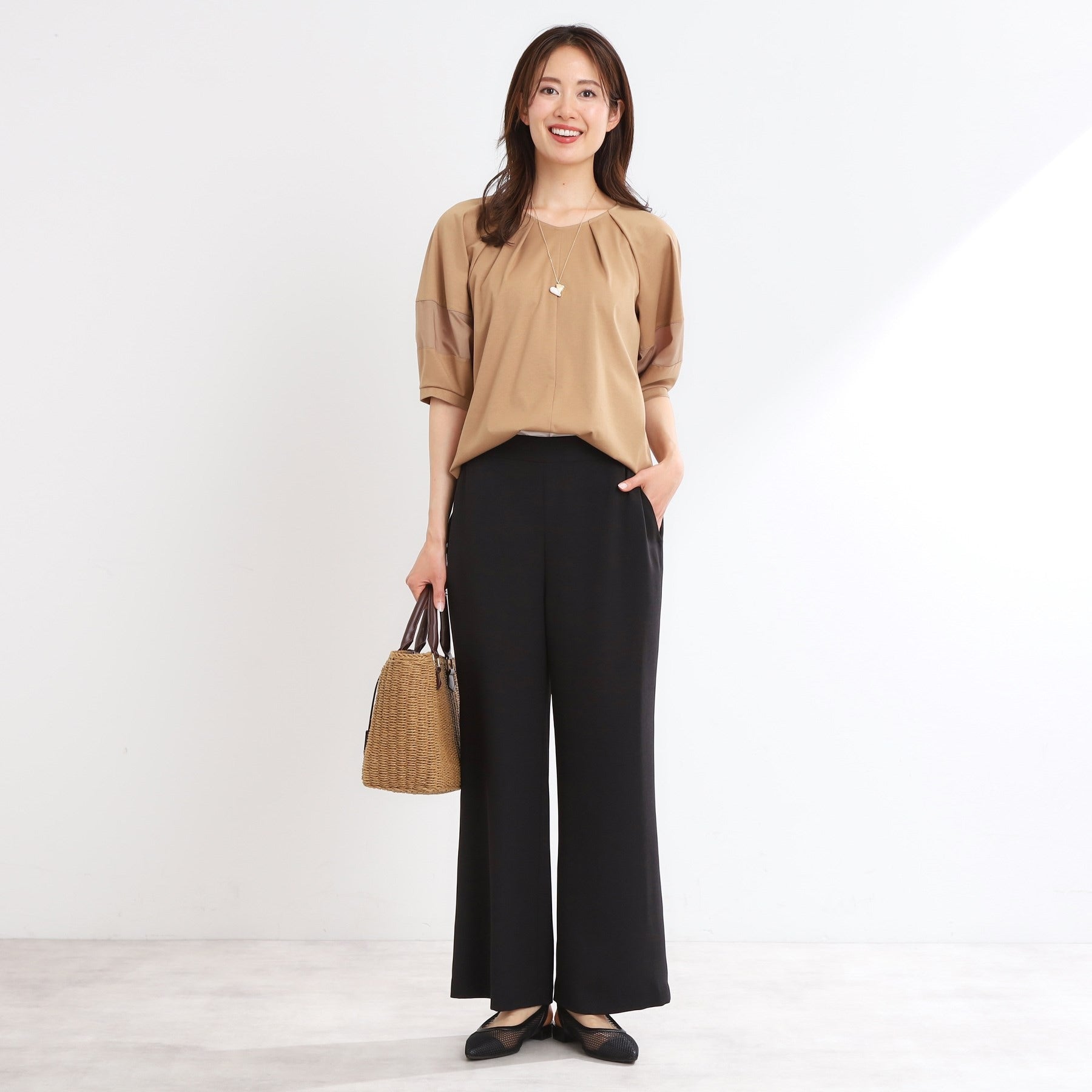 リフレクト Reflect 【私のパンツ／UVカット／マシンウォッシュ可】フレアシルエットパンツ （ブラック(019)） ブラック(019)