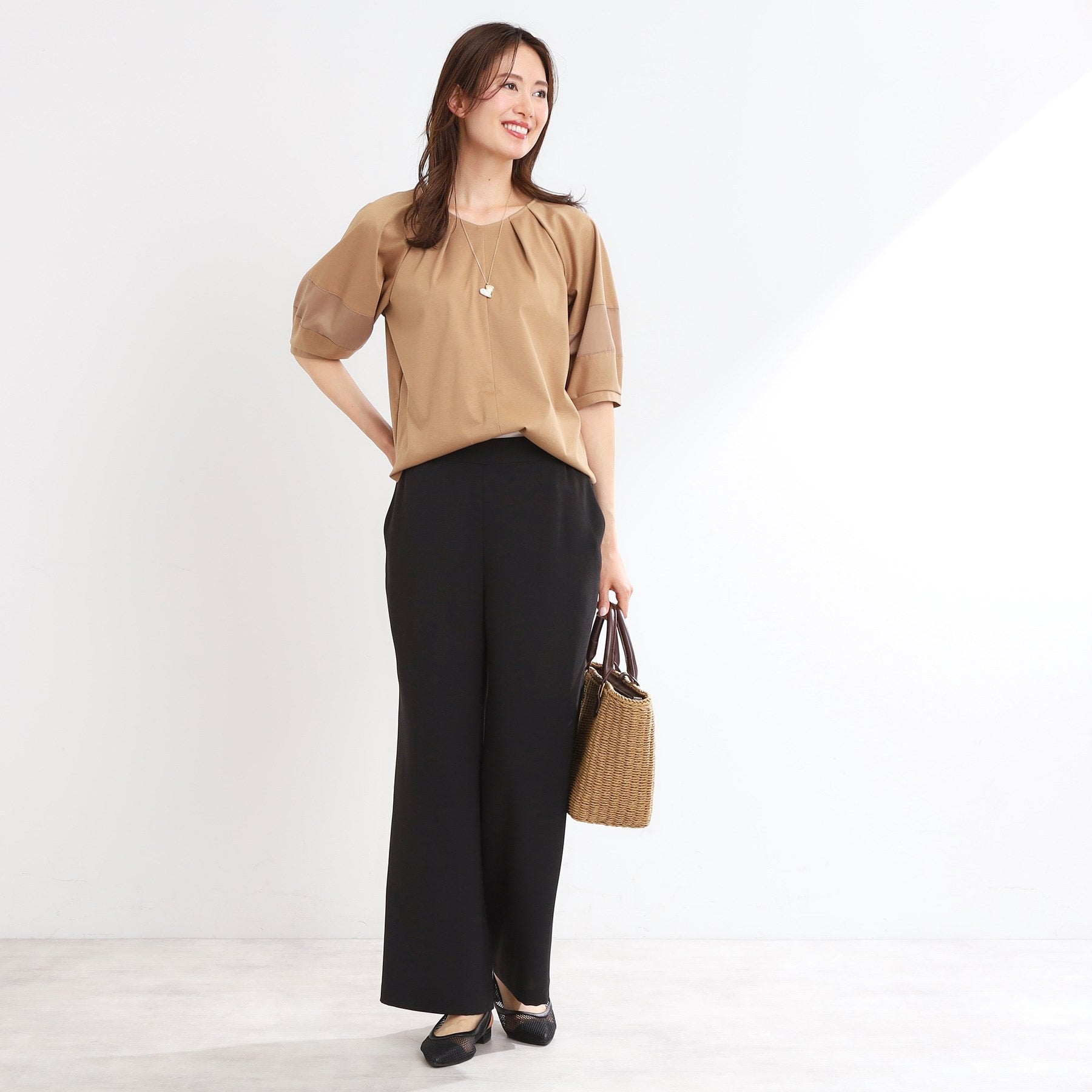 リフレクト Reflect 【私のパンツ／UVカット／マシンウォッシュ可】フレアシルエットパンツ （ブラック(019)） ブラック(019)