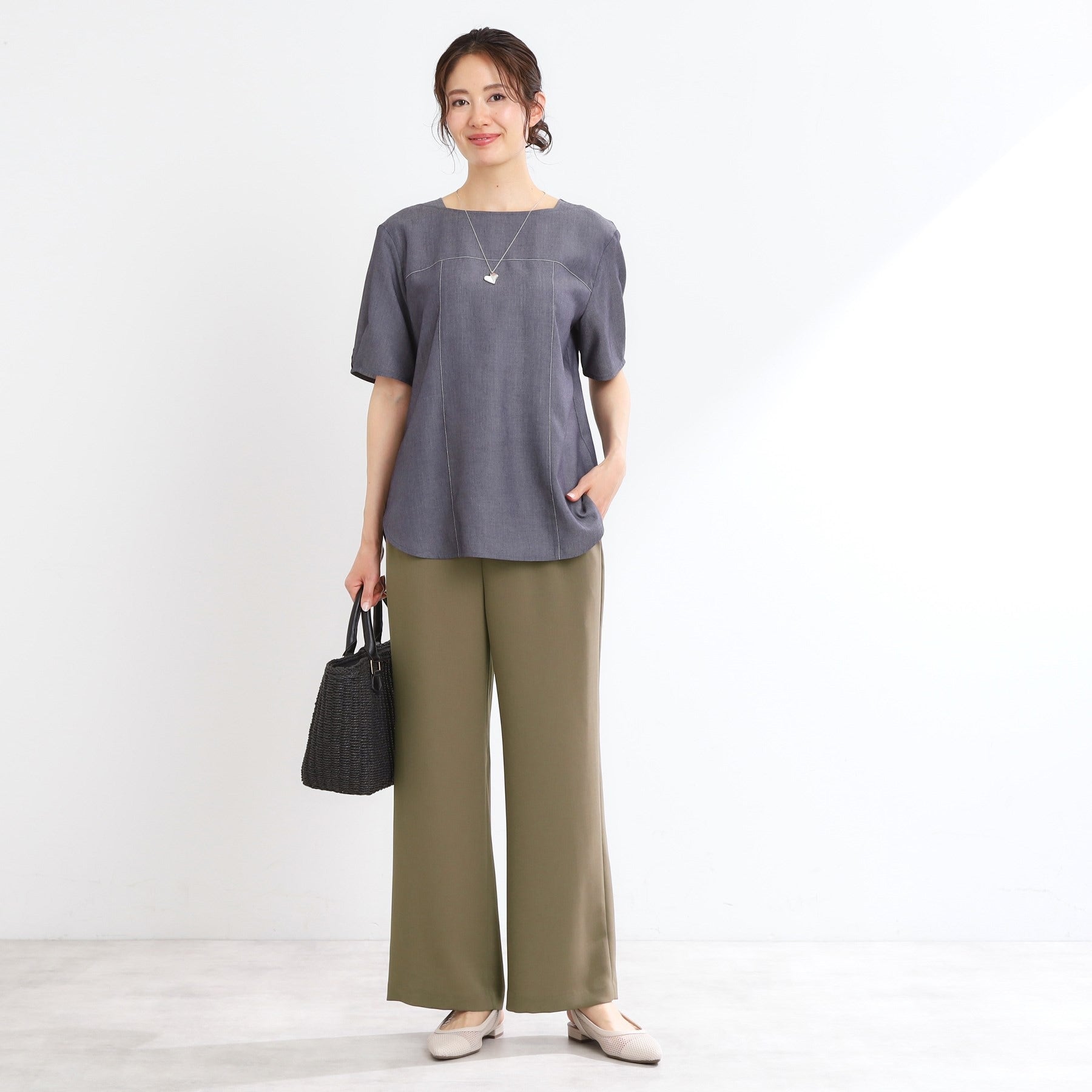 リフレクト Reflect 【私のパンツ／UVカット／マシンウォッシュ可】フレアシルエットパンツ （ブラック(019)） ブラック(019)