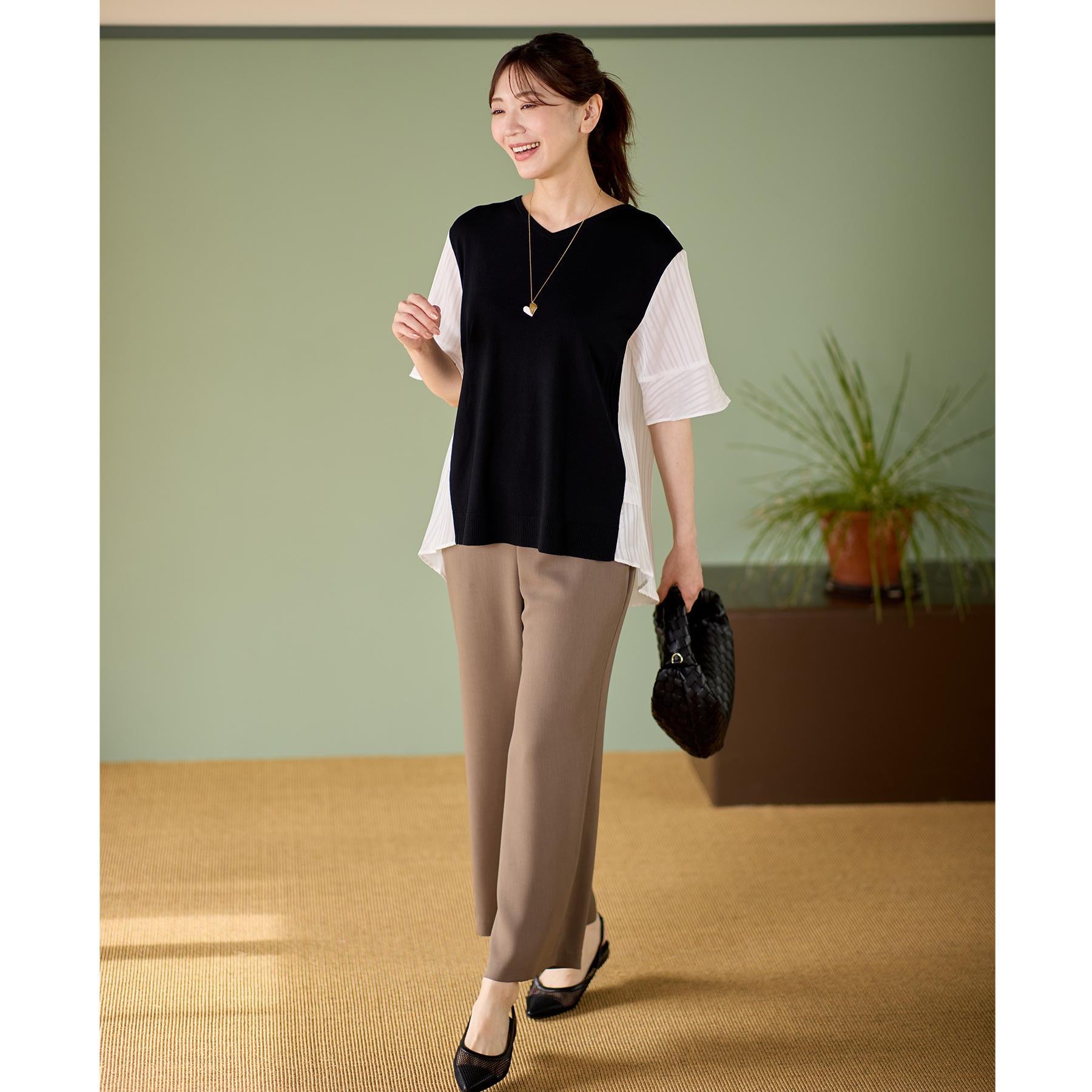 リフレクト Reflect 【私のパンツ／UVカット／マシンウォッシュ可】フレアシルエットパンツ （ブラック(019)） ブラック(019)