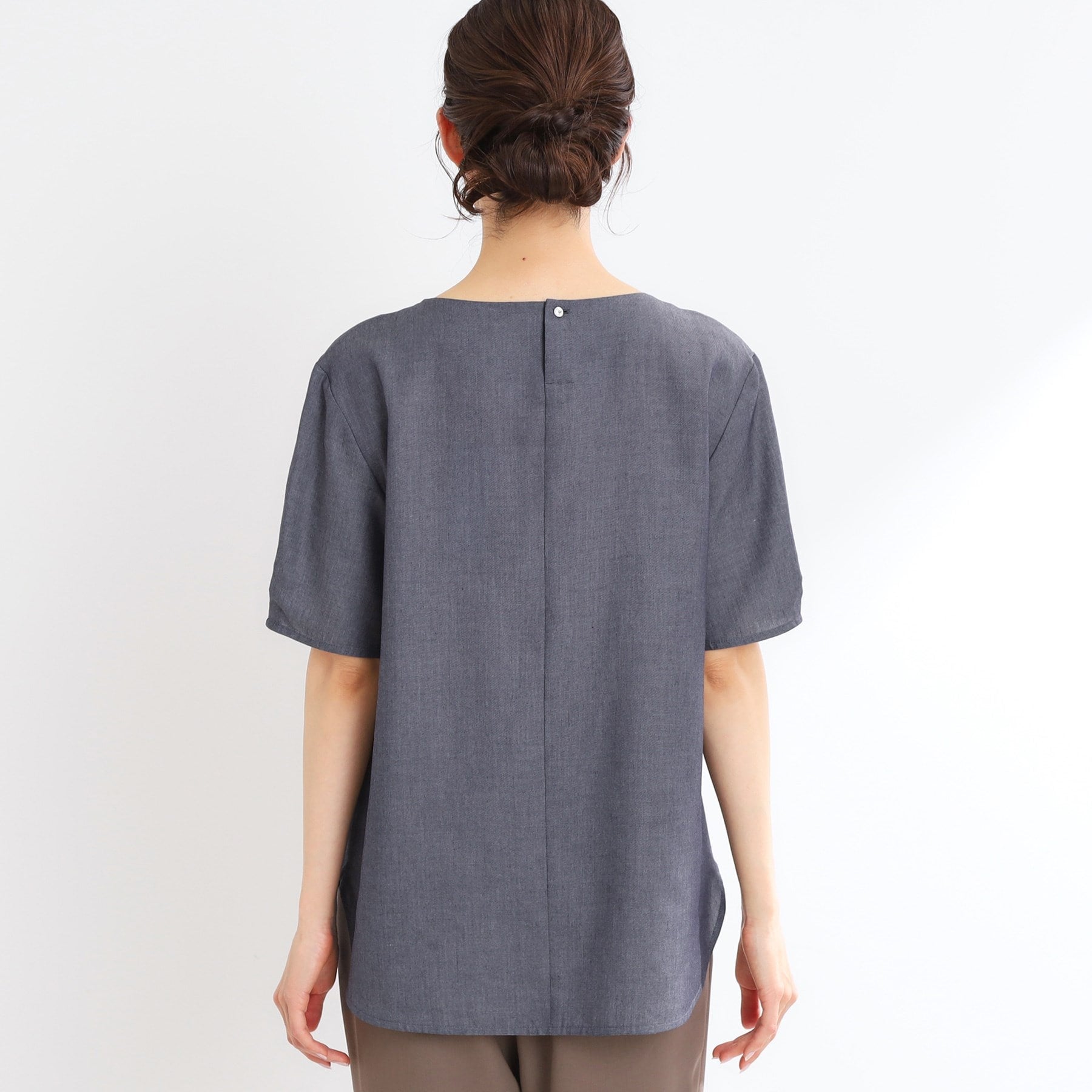 リフレクト Reflect 【マシンウォッシュ可】デニム調プルオーバーブラウス （ネイビー(094)） ネイビー(094)