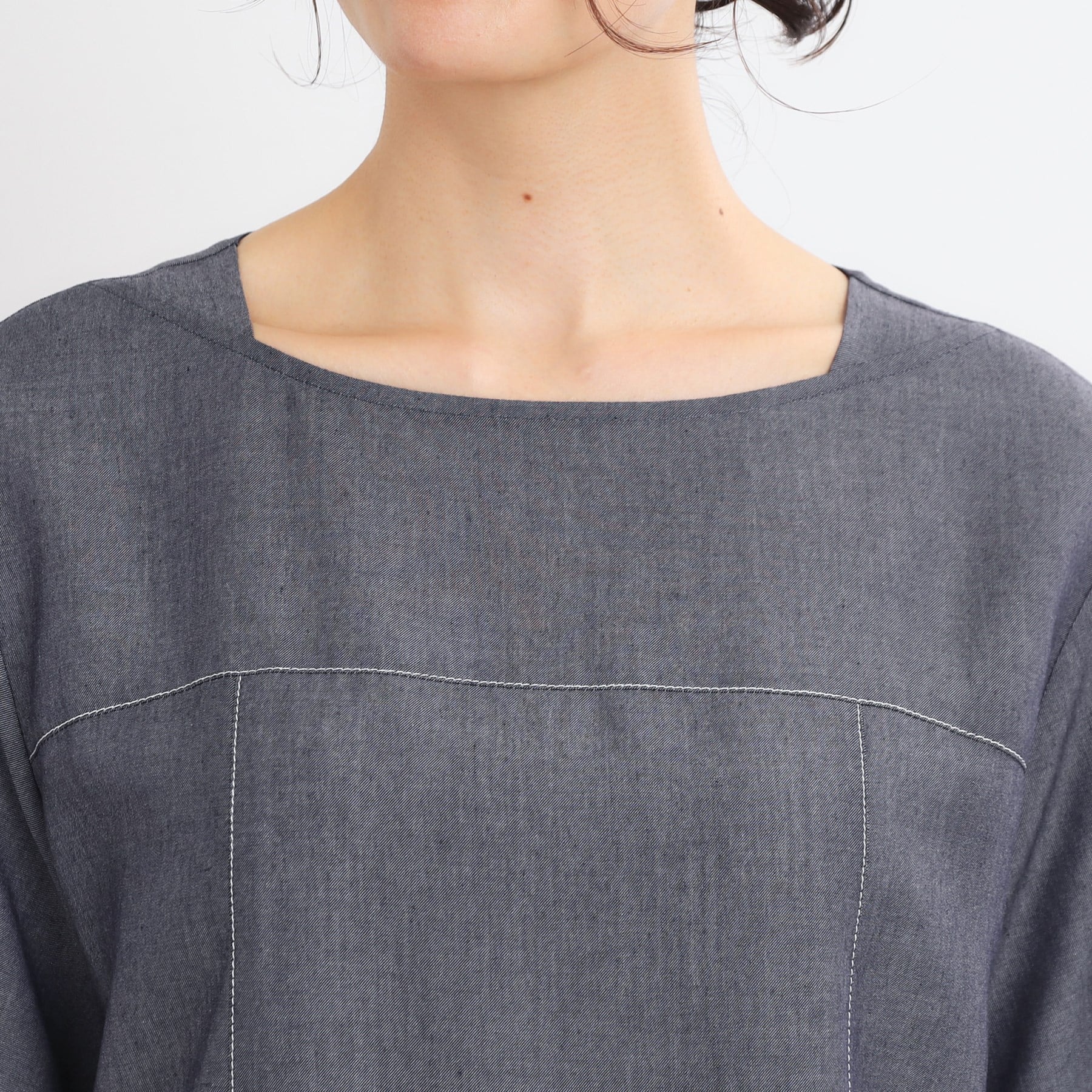 リフレクト Reflect 【マシンウォッシュ可】デニム調プルオーバーブラウス （ネイビー(094)） ネイビー(094)