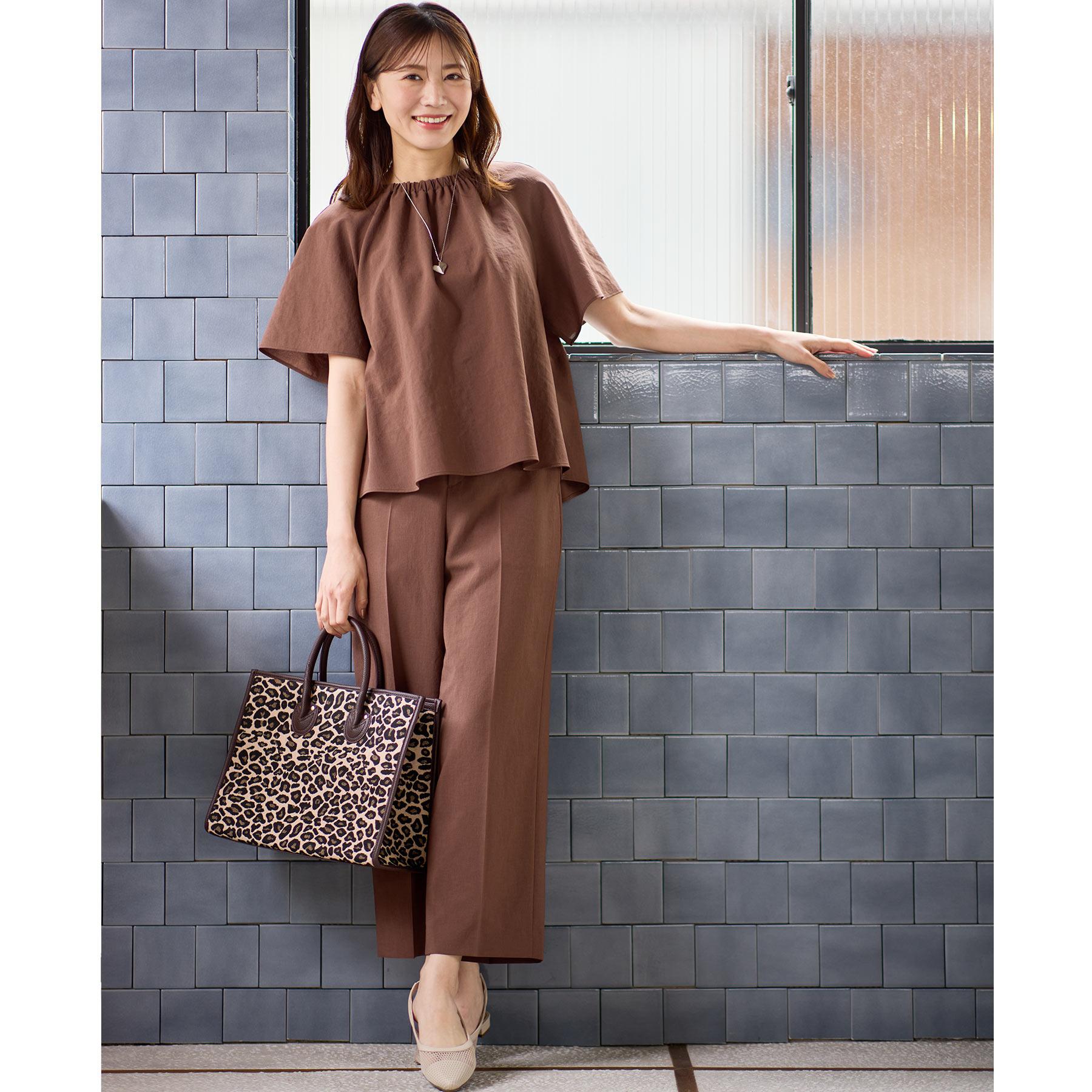 リフレクト Reflect 【UVカット／接触冷感／マシンウォッシュ可／吸水速乾／セットアップ可／夏の通勤におすすめ】ネックギャザータックブラウス （ブラック(019)） ブラック(019)