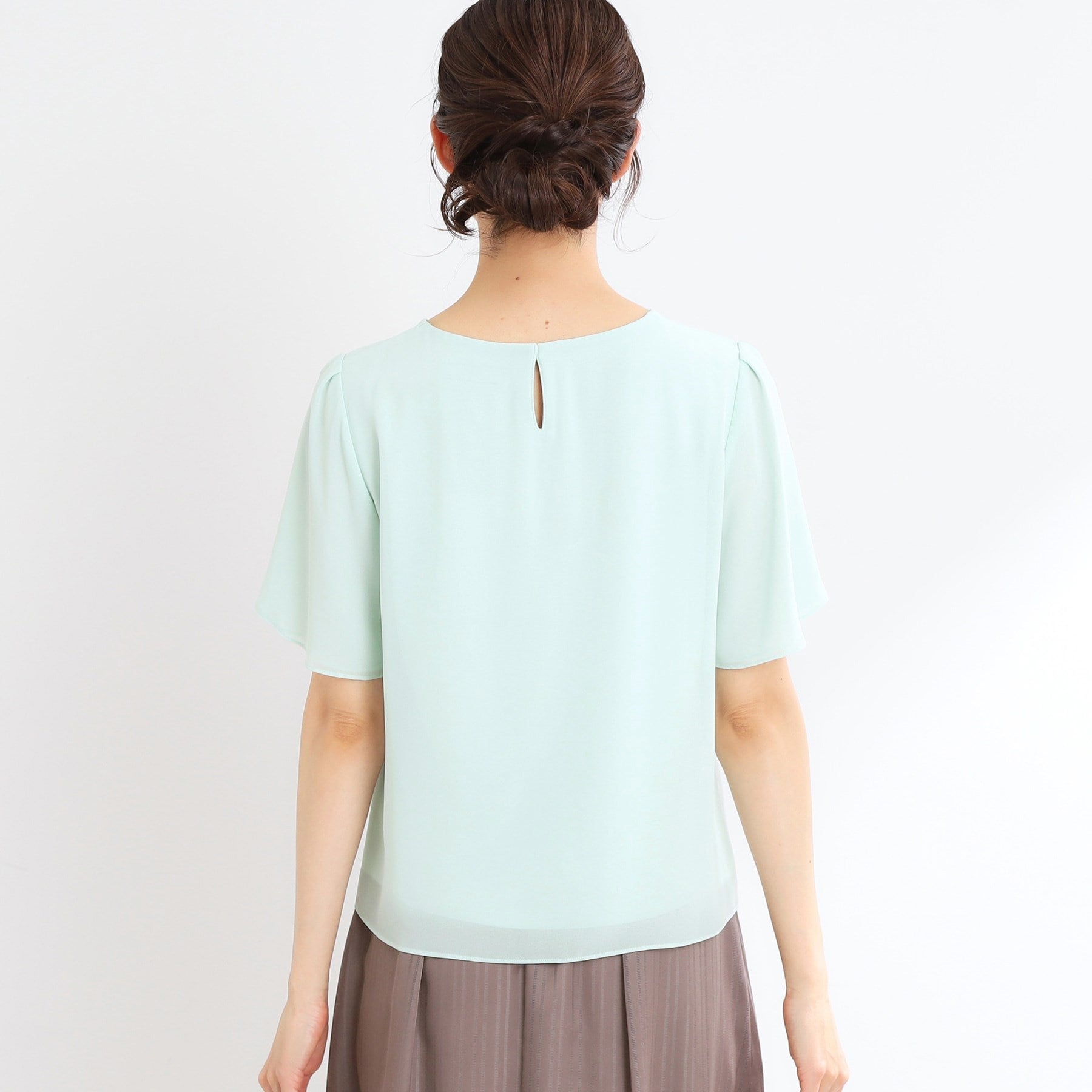 リフレクト Reflect 【UVカット／接触冷感／マシンウォッシュ可】横切替ピンタックデザインブラウス （ネイビー(094)） ネイビー(094)