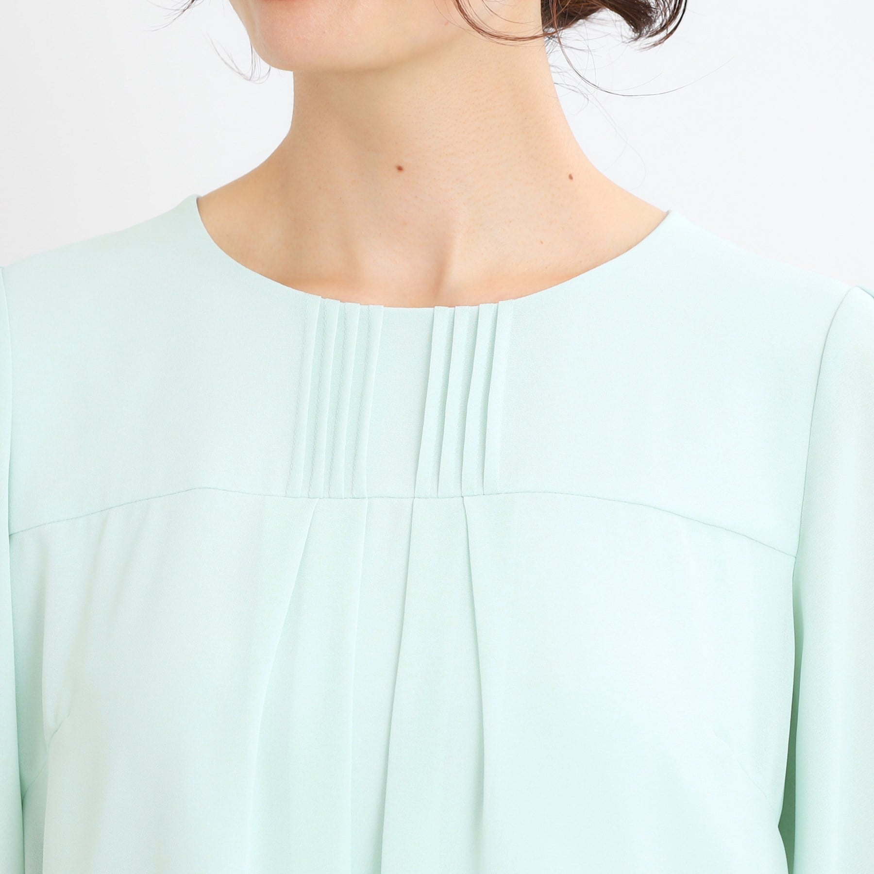 リフレクト Reflect 【UVカット／接触冷感／マシンウォッシュ可】横切替ピンタックデザインブラウス （ネイビー(094)） ネイビー(094)