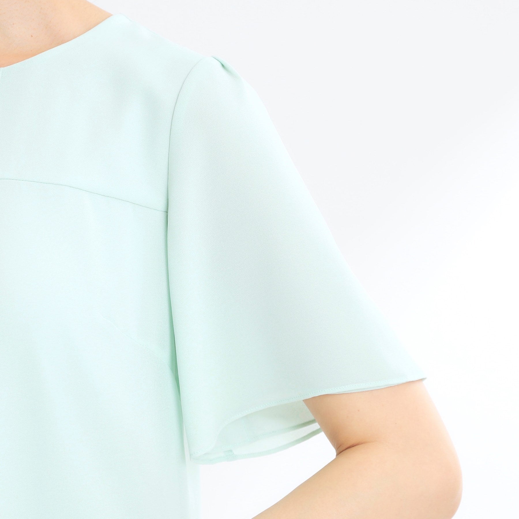 リフレクト Reflect 【UVカット／接触冷感／マシンウォッシュ可】横切替ピンタックデザインブラウス （ネイビー(094)） ネイビー(094)