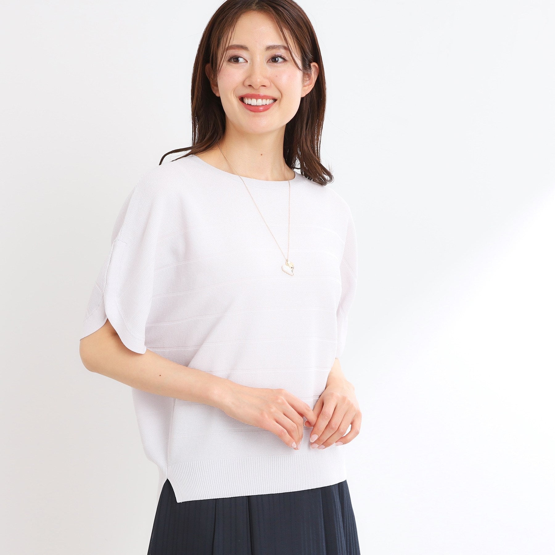 リフレクト Reflect 【夏まで着られる】ドライタッチプルオーバーニット （ライトグレー(011)） ライトグレー(011)