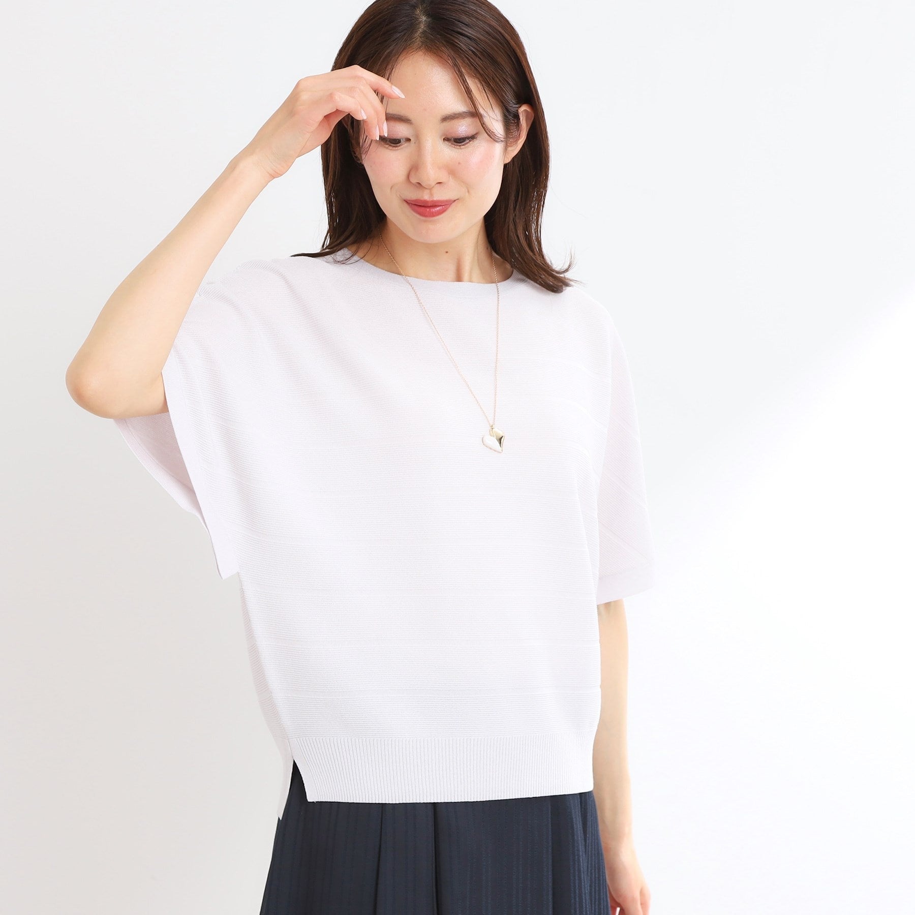 リフレクト Reflect 【夏まで着られる】ドライタッチプルオーバーニット （ライトグレー(011)） ライトグレー(011)