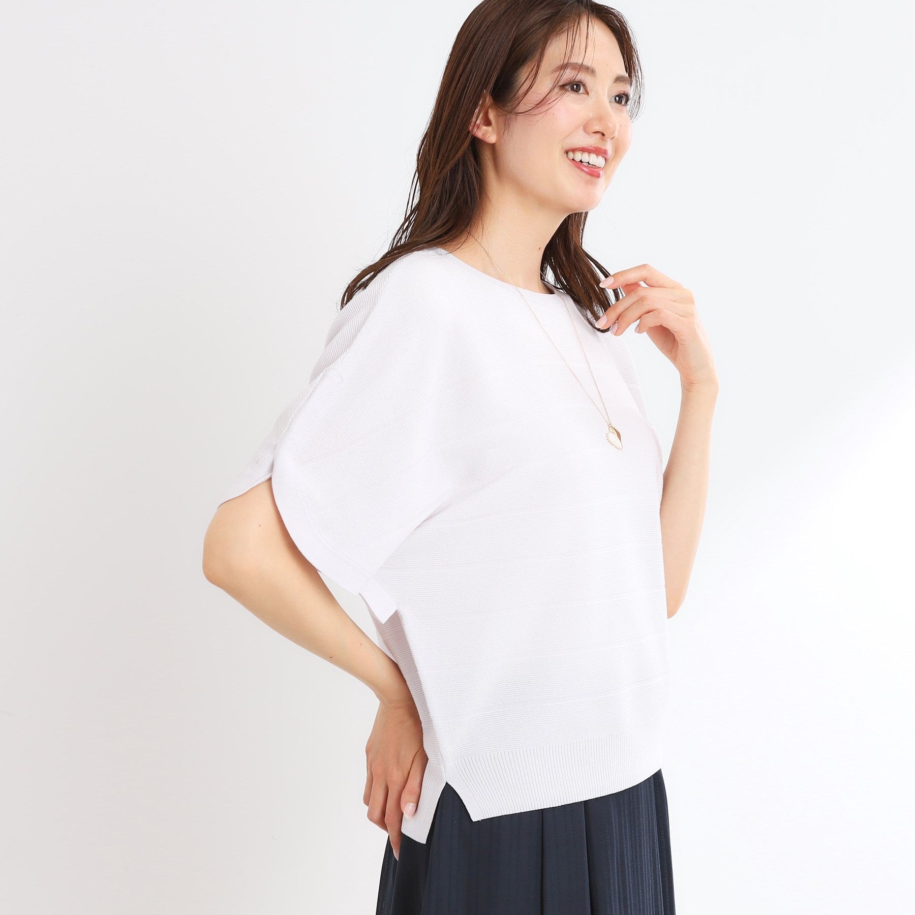 リフレクト Reflect 【夏まで着られる】ドライタッチプルオーバーニット （ライトグレー(011)） ライトグレー(011)