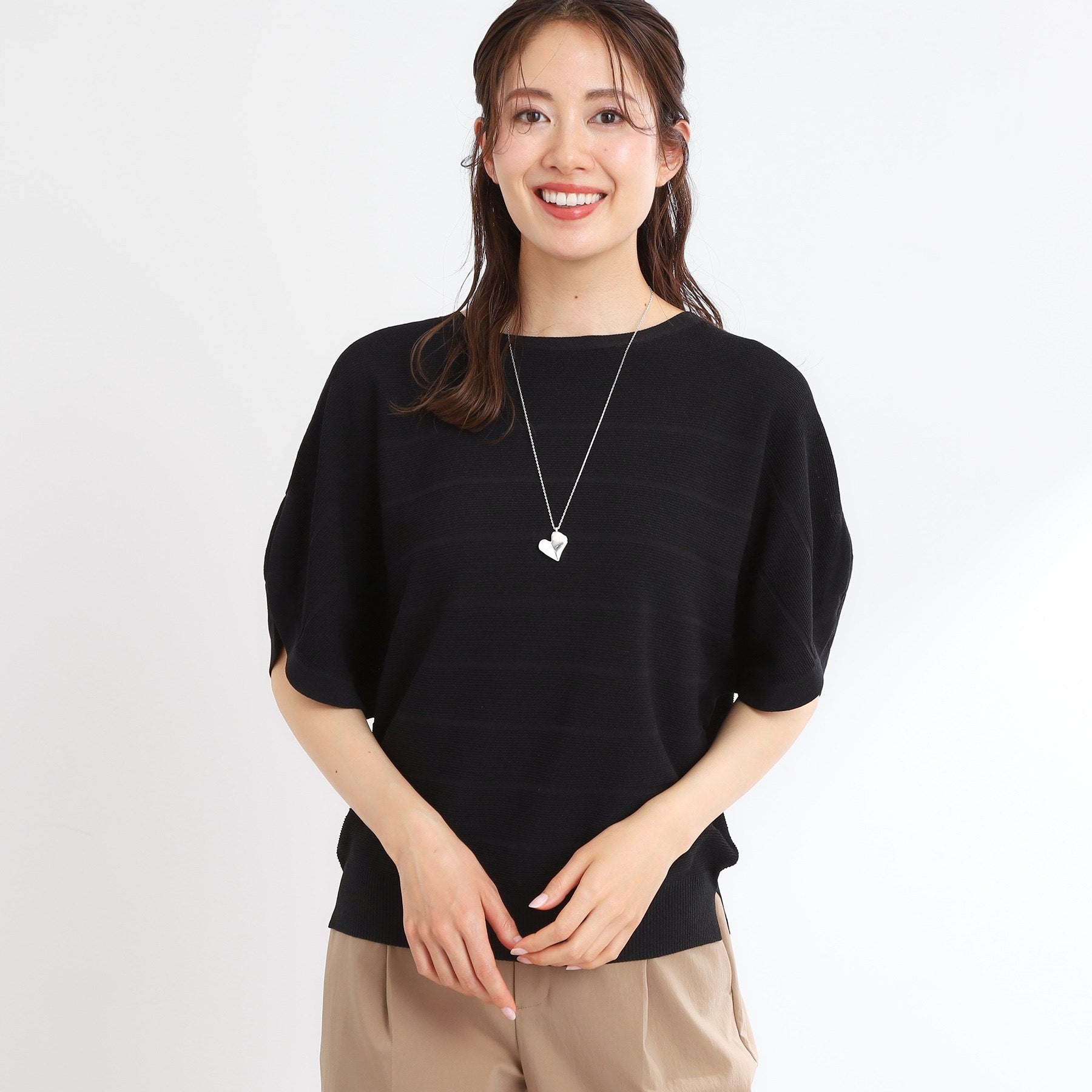 リフレクト Reflect 【夏まで着られる】ドライタッチプルオーバーニット （ライトグレー(011)） ライトグレー(011)