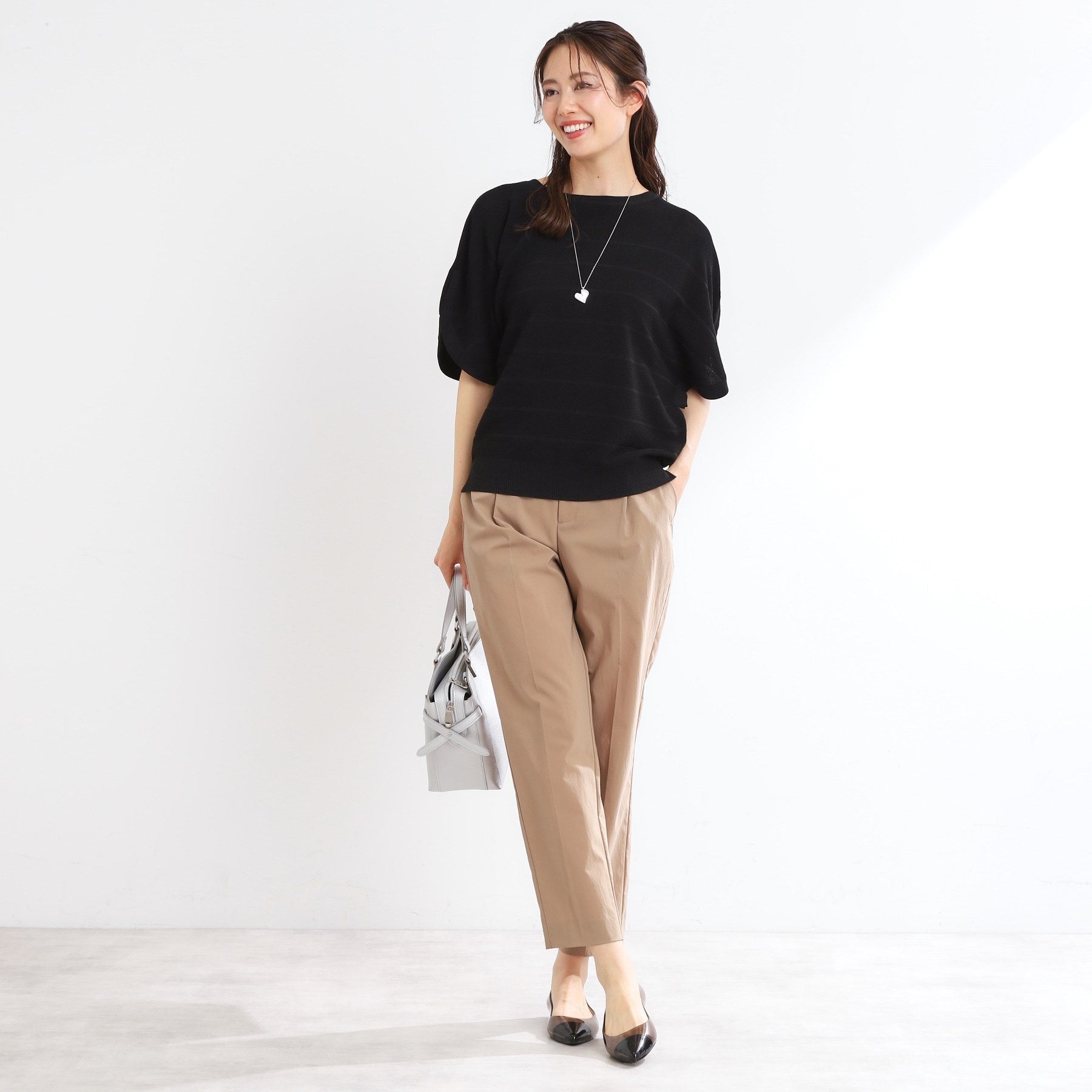 リフレクト Reflect 【夏まで着られる】ドライタッチプルオーバーニット （ライトグレー(011)） ライトグレー(011)