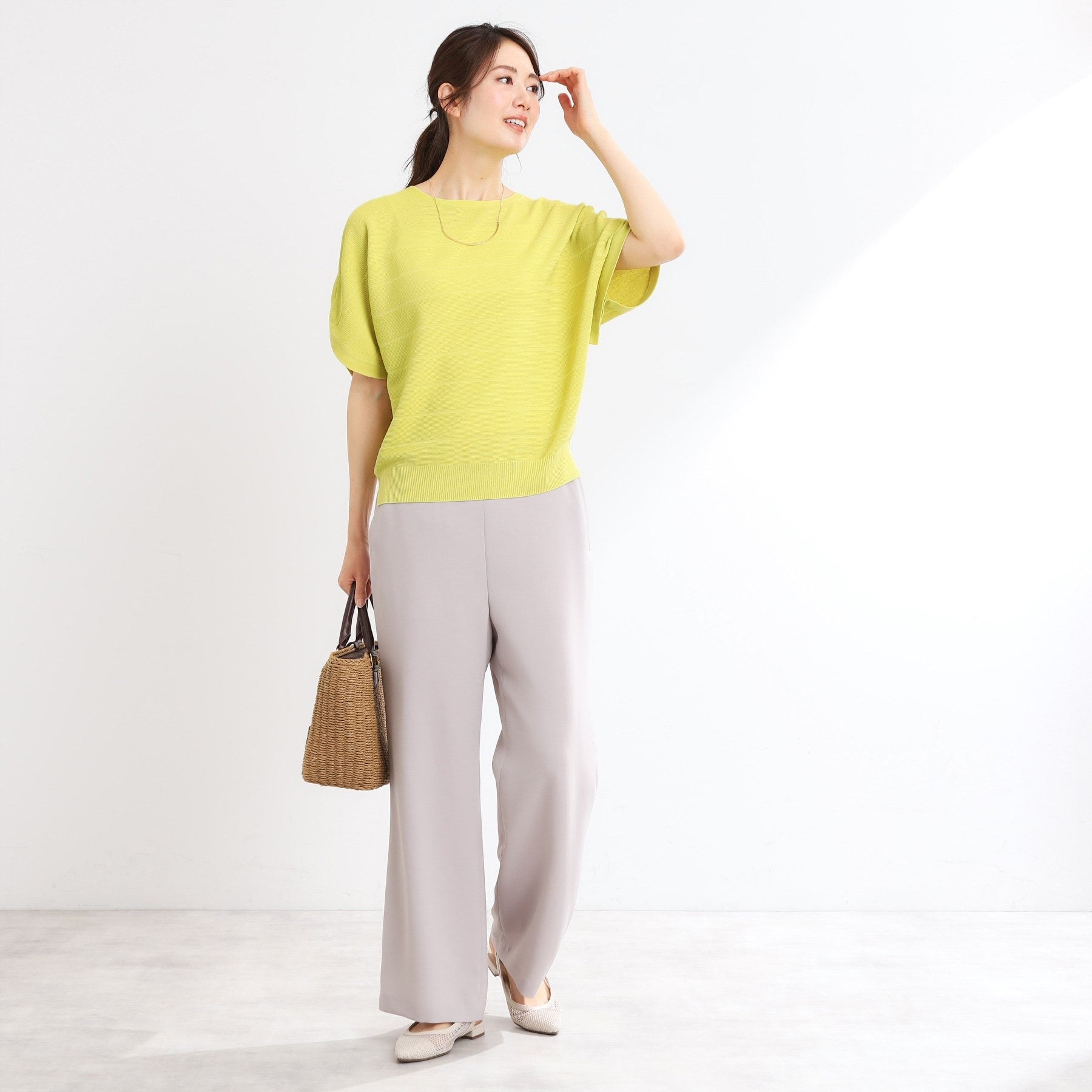 リフレクト Reflect 【夏まで着られる】ドライタッチプルオーバーニット （ライトグレー(011)） ライトグレー(011)