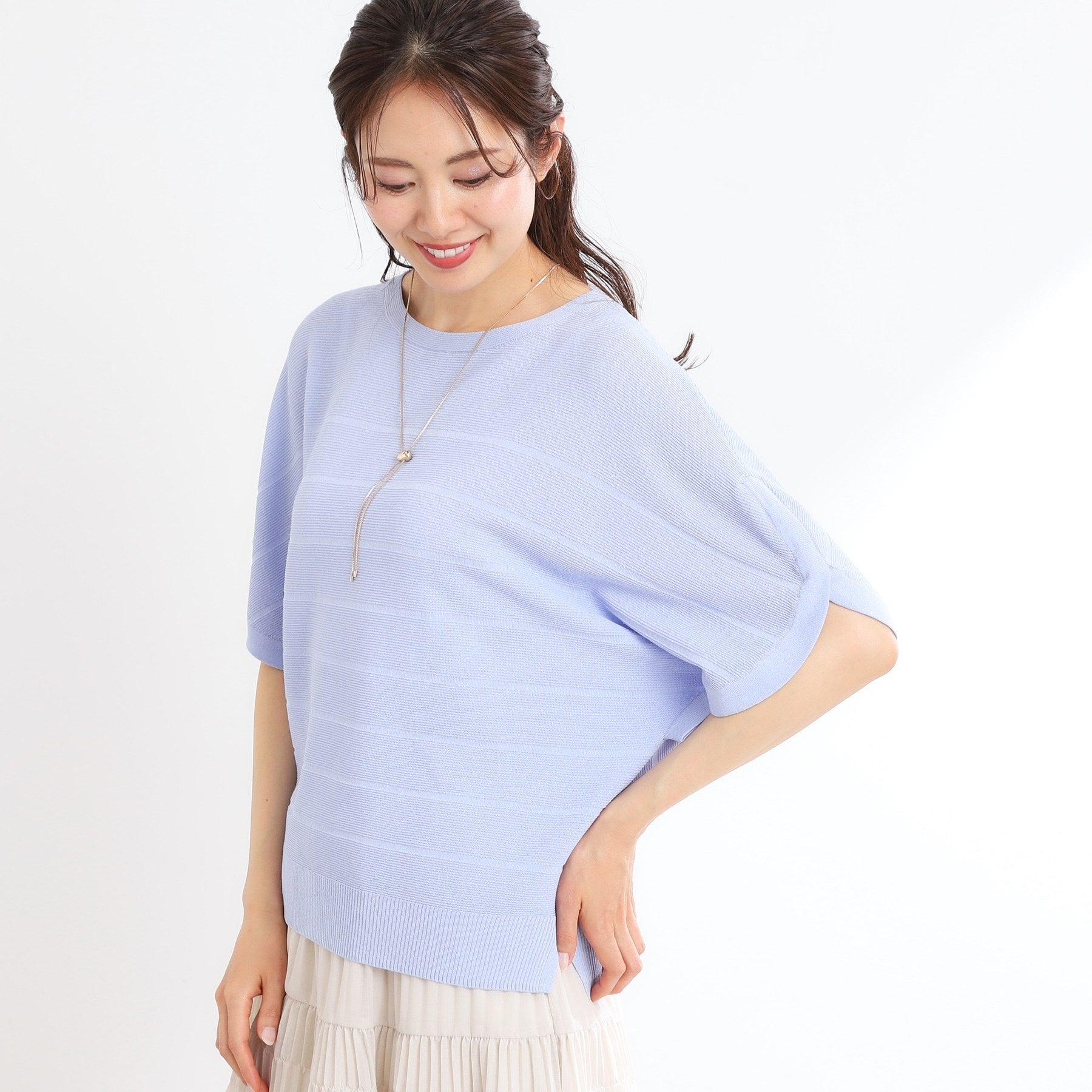 リフレクト Reflect 【夏まで着られる】ドライタッチプルオーバーニット （ライトグレー(011)） ライトグレー(011)