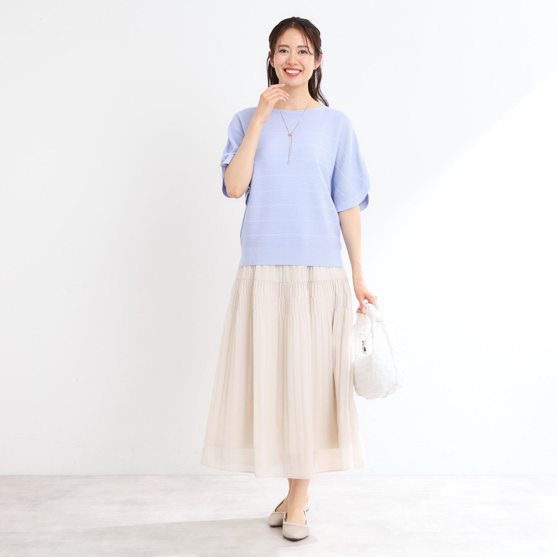 リフレクト Reflect 【夏まで着られる】ドライタッチプルオーバーニット （ライトグレー(011)） ライトグレー(011)