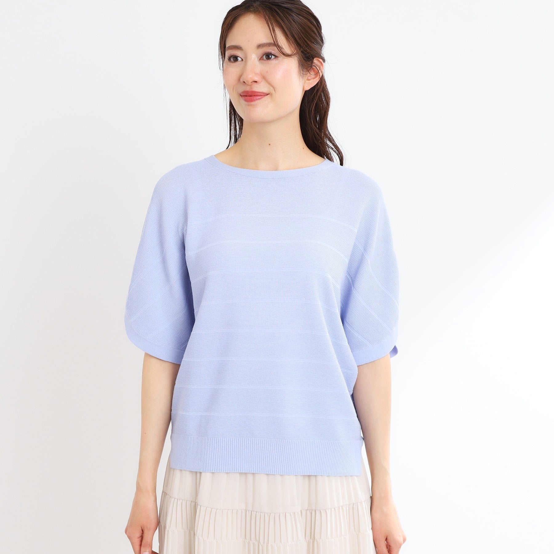 リフレクト Reflect 【夏まで着られる】ドライタッチプルオーバーニット （ライトグレー(011)） ライトグレー(011)