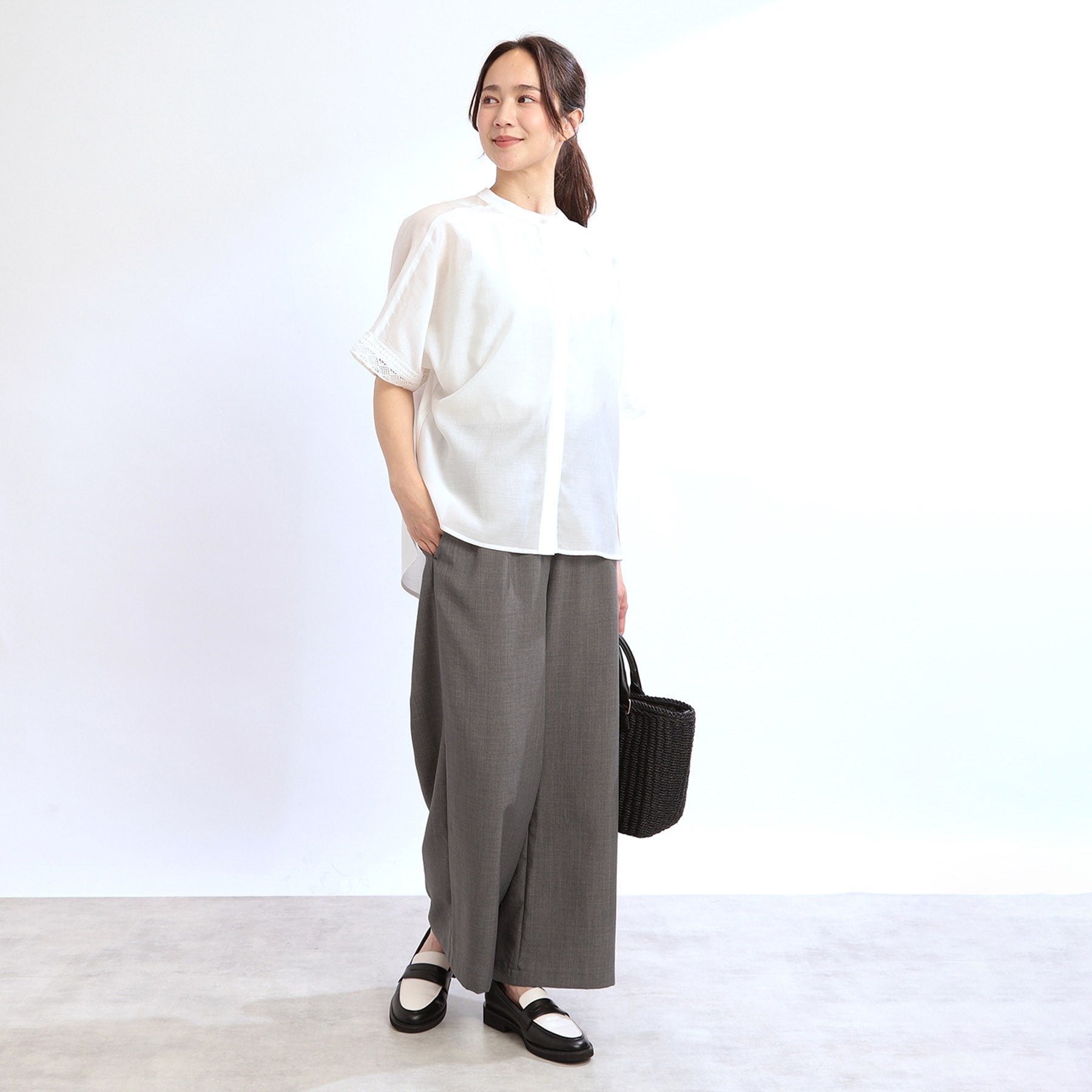 リフレクト Reflect 【E-QUALITY／ウエスト総ゴム／脚長効果◎】ドライタッチワイドパンツ （ブラウン(044)） ブラウン(044)