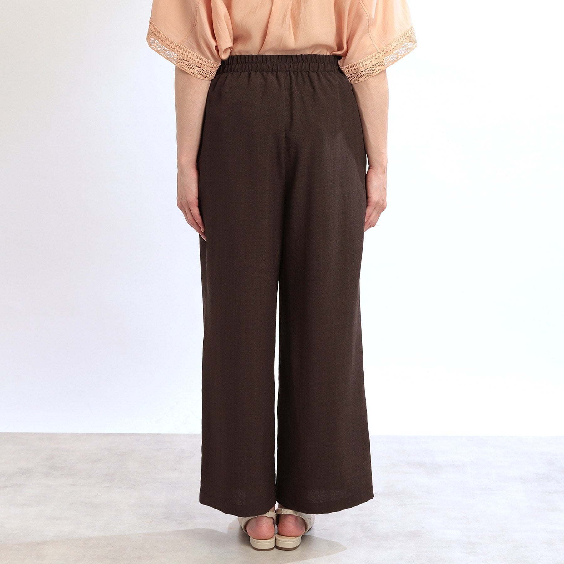 リフレクト Reflect 【E-QUALITY／ウエスト総ゴム／脚長効果◎】ドライタッチワイドパンツ （ブラウン(044)） ブラウン(044)