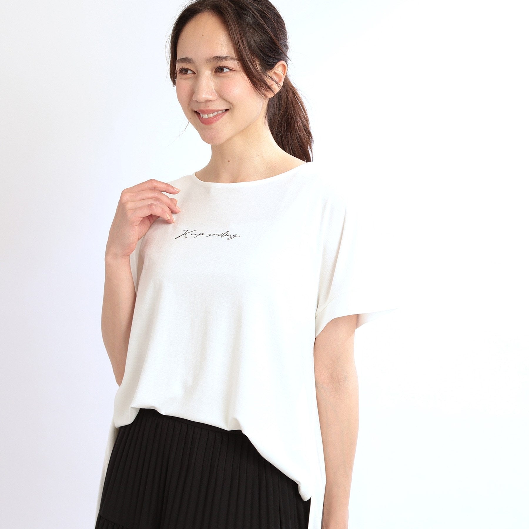 リフレクト Reflect 【E-QUALITY】チュニック丈ロゴTシャツ （オフホワイト(003)） オフホワイト(003)