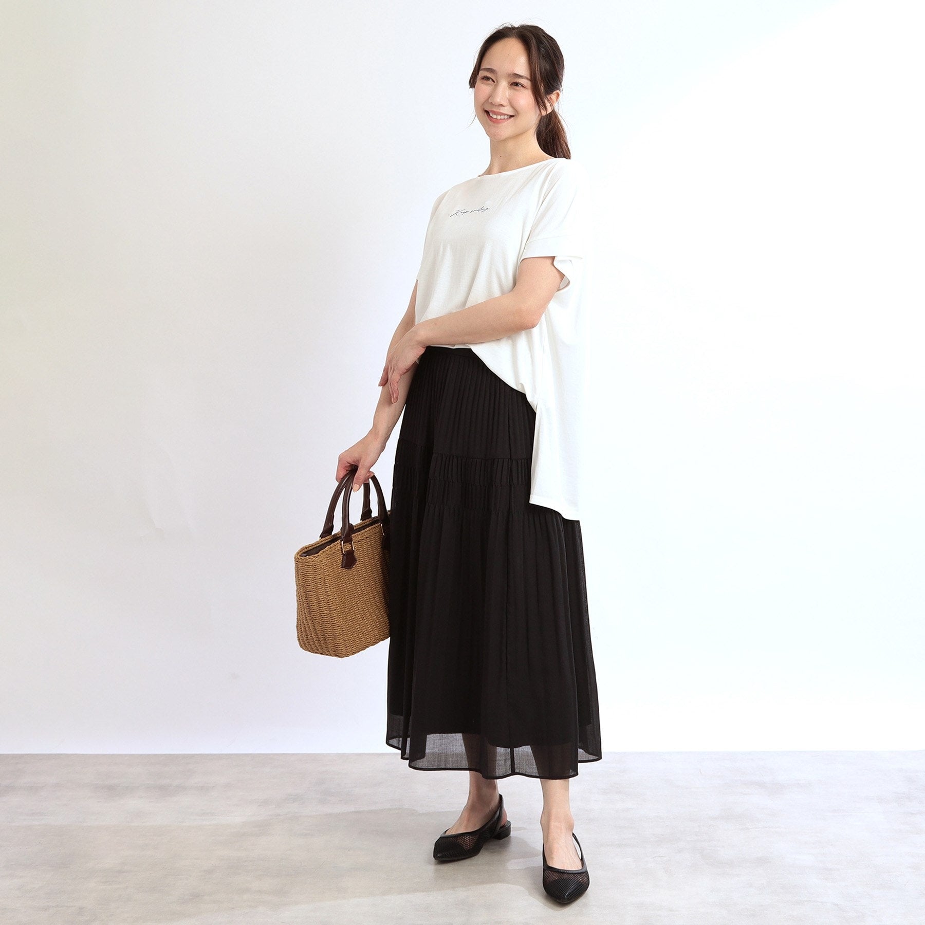 リフレクト Reflect 【E-QUALITY】チュニック丈ロゴTシャツ （オフホワイト(003)） オフホワイト(003)