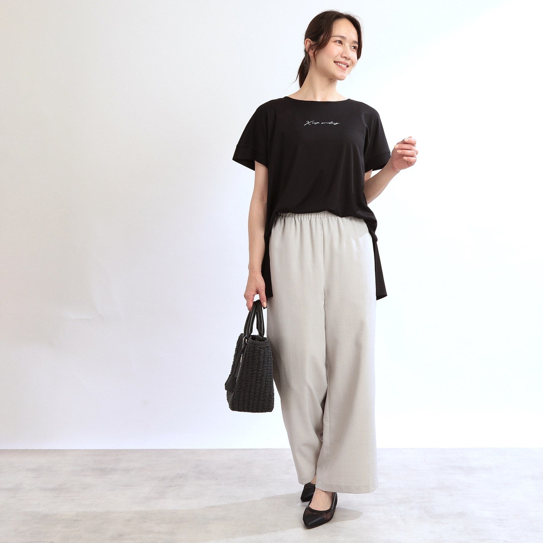 リフレクト Reflect 【E-QUALITY】チュニック丈ロゴTシャツ （オフホワイト(003)） オフホワイト(003)