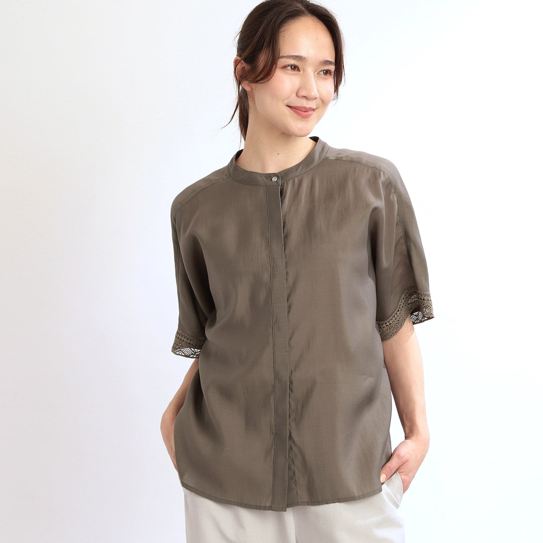 リフレクト Reflect 【E-QUALITY／手洗い可】オフボディドルマンブラウス （モカブラウン(042)） モカブラウン(042)