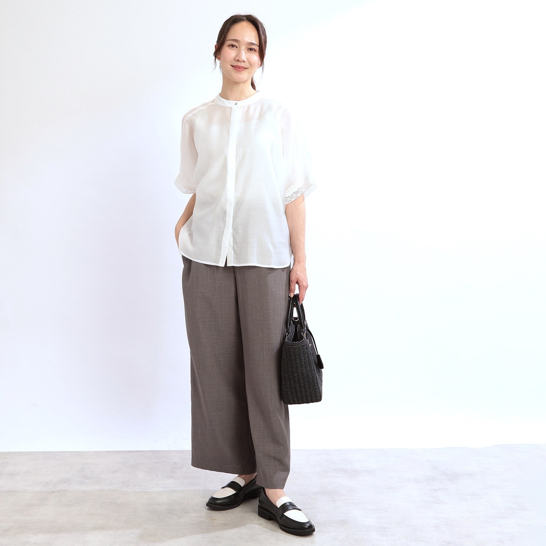 リフレクト Reflect 【E-QUALITY／手洗い可】オフボディドルマンブラウス （モカブラウン(042)） モカブラウン(042)