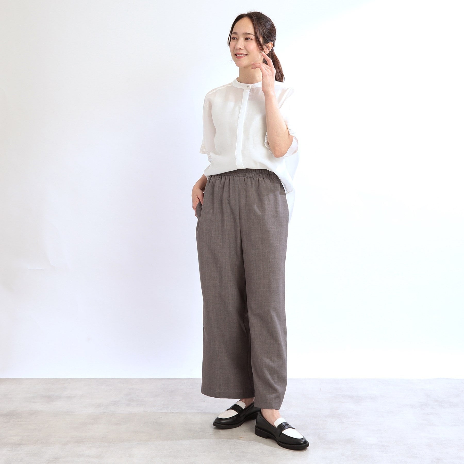 リフレクト Reflect 【E-QUALITY／手洗い可】オフボディドルマンブラウス （モカブラウン(042)） モカブラウン(042)