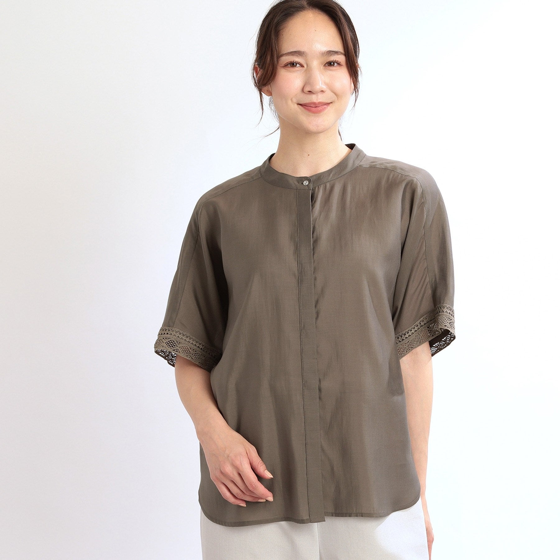 リフレクト Reflect 【E-QUALITY／手洗い可】オフボディドルマンブラウス （モカブラウン(042)） モカブラウン(042)