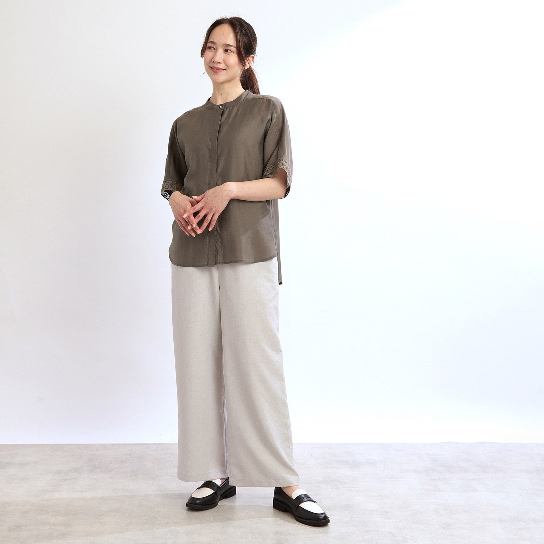 リフレクト Reflect 【E-QUALITY／手洗い可】オフボディドルマンブラウス （モカブラウン(042)） モカブラウン(042)