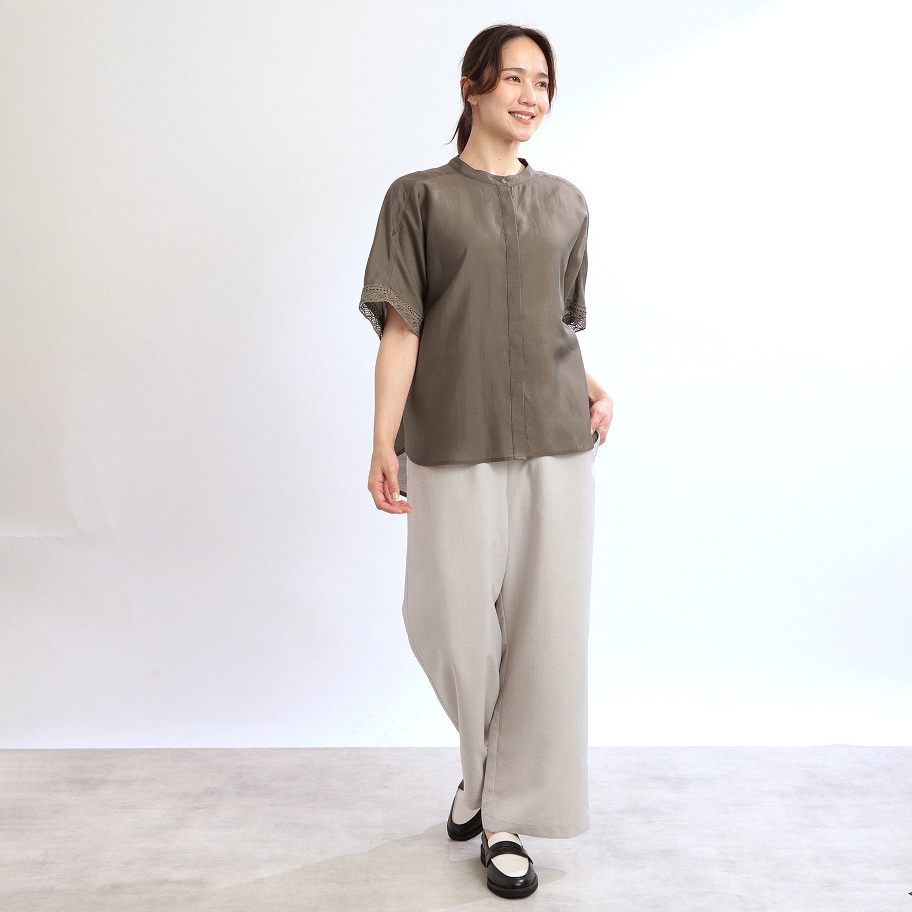 リフレクト Reflect 【E-QUALITY／手洗い可】オフボディドルマンブラウス （モカブラウン(042)） モカブラウン(042)