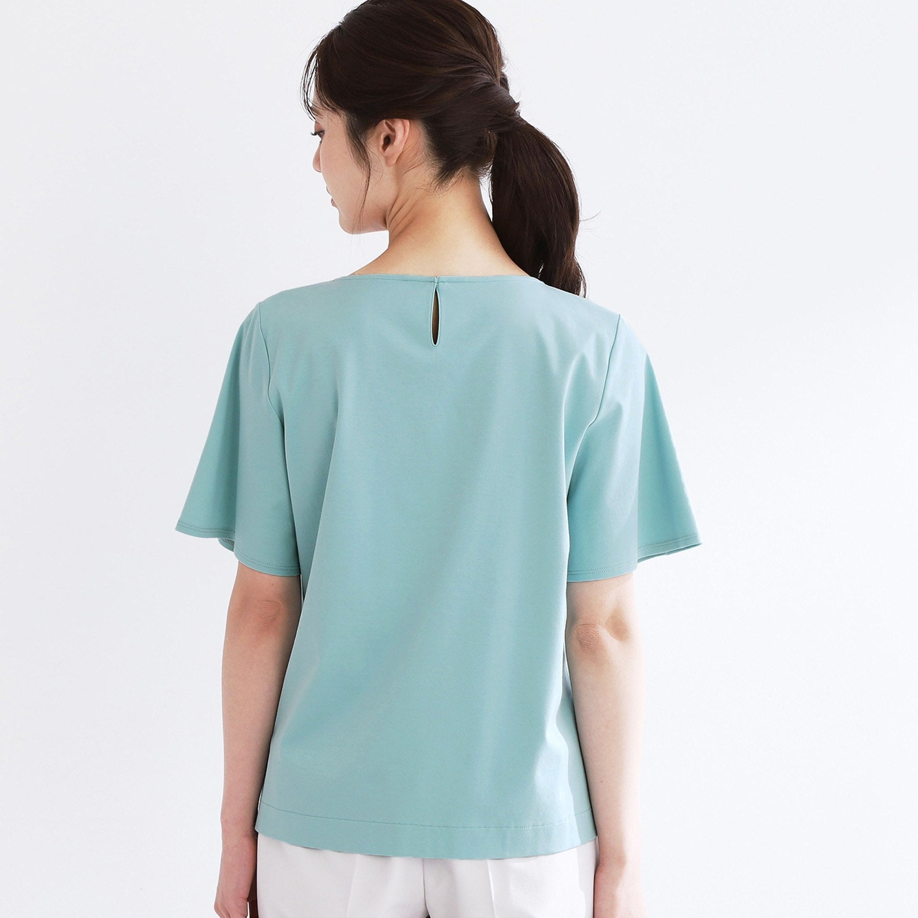 リフレクト Reflect 【手洗い可】レースデザインジャージTシャツ （ブラック(019)） ブラック(019)