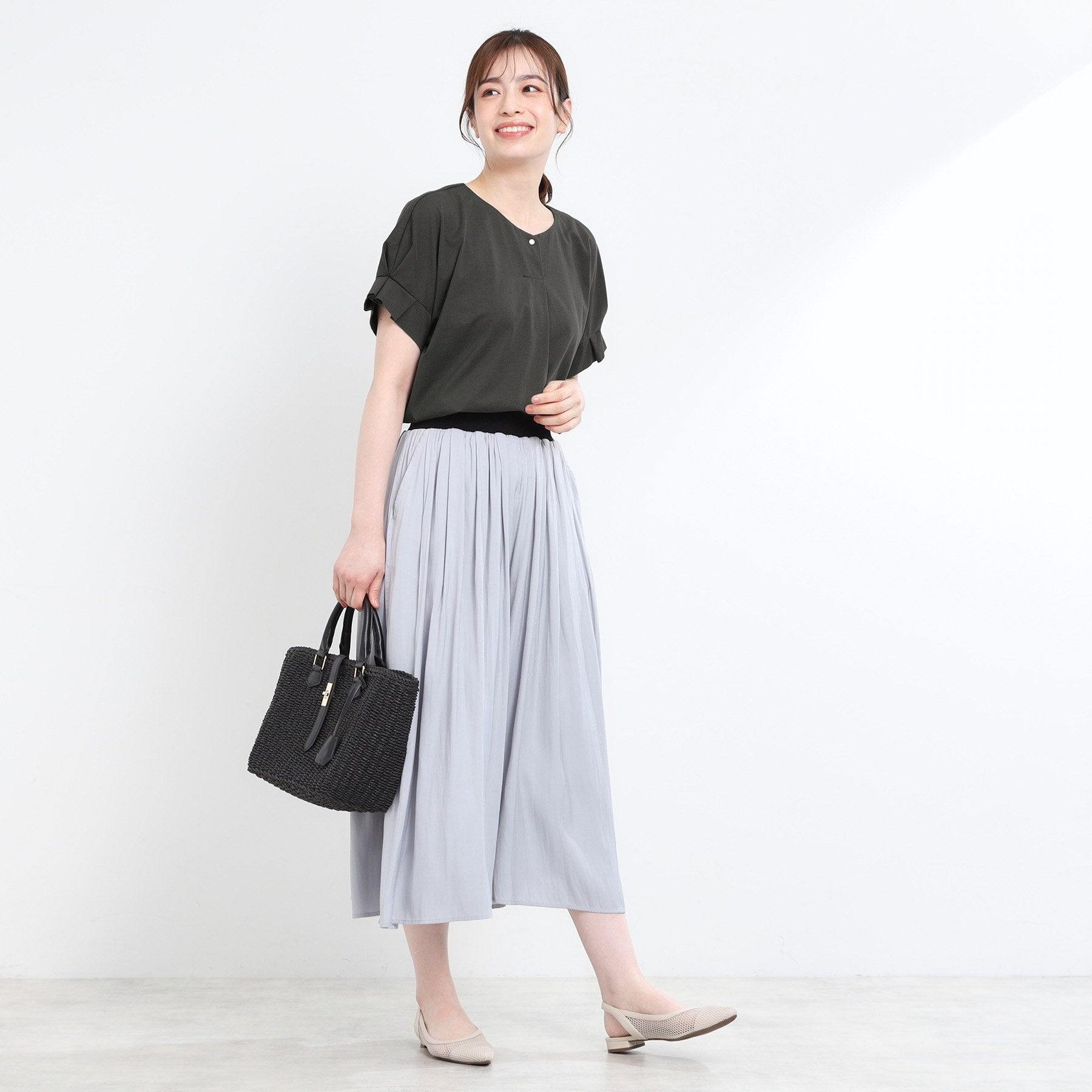 リフレクト Reflect 【E-QUALITY】Vネックジャージカットソー （チャコールグレー(014)） チャコールグレー(014)