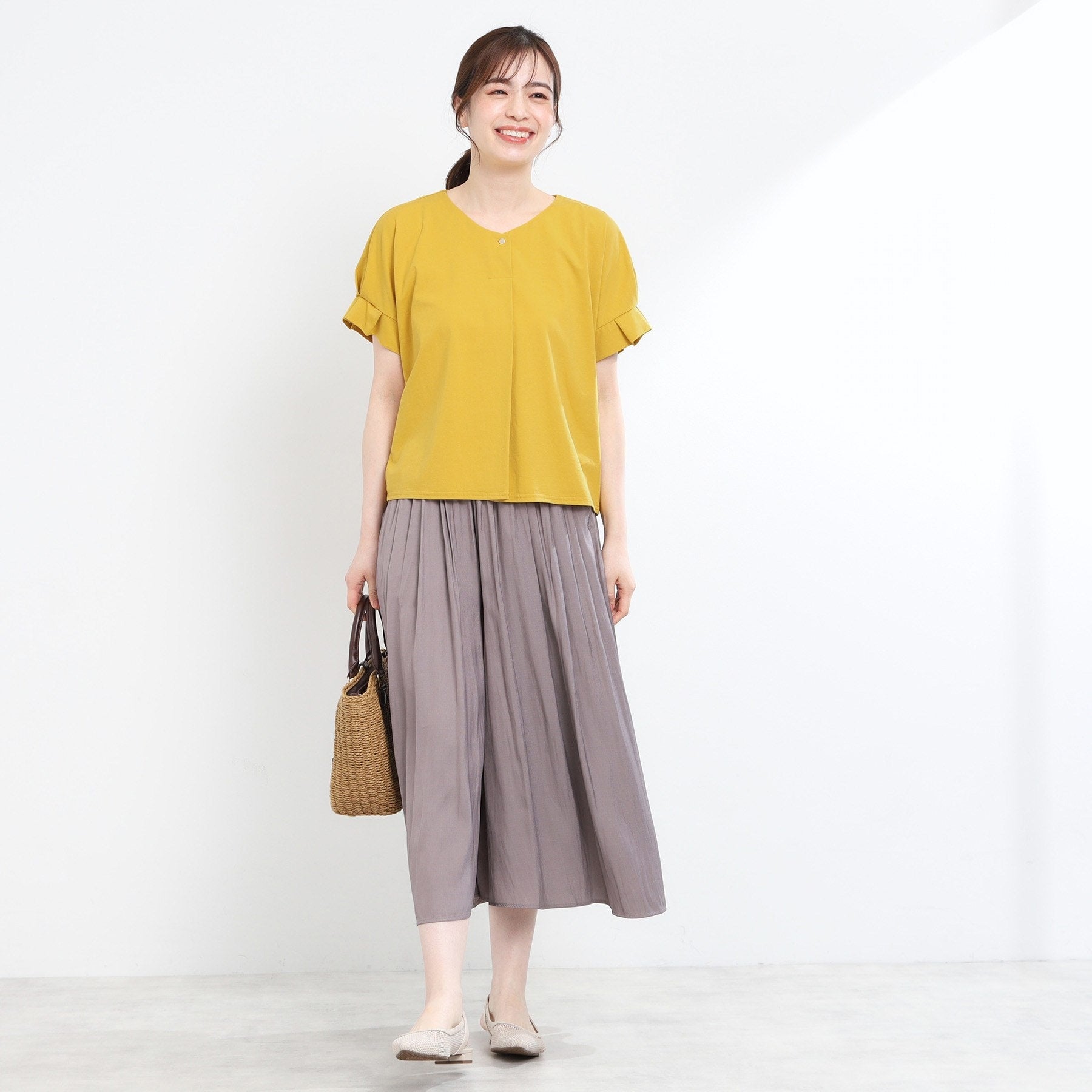 リフレクト Reflect 【E-QUALITY】Vネックジャージカットソー （チャコールグレー(014)） チャコールグレー(014)