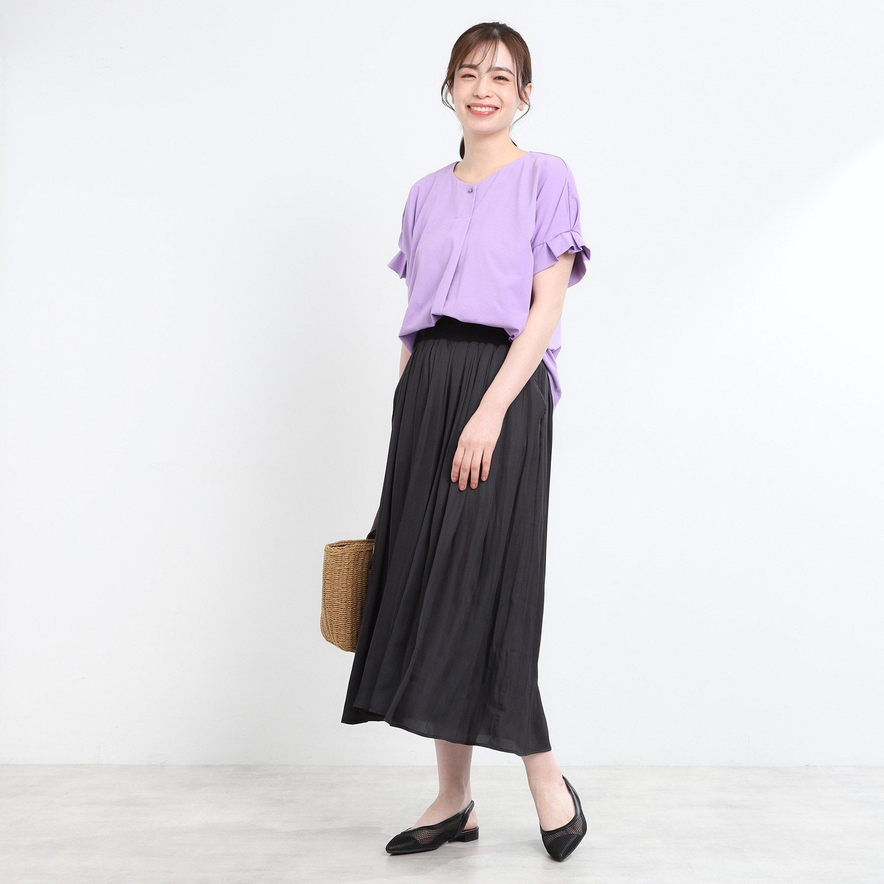 リフレクト Reflect 【E-QUALITY】Vネックジャージカットソー （チャコールグレー(014)） チャコールグレー(014)