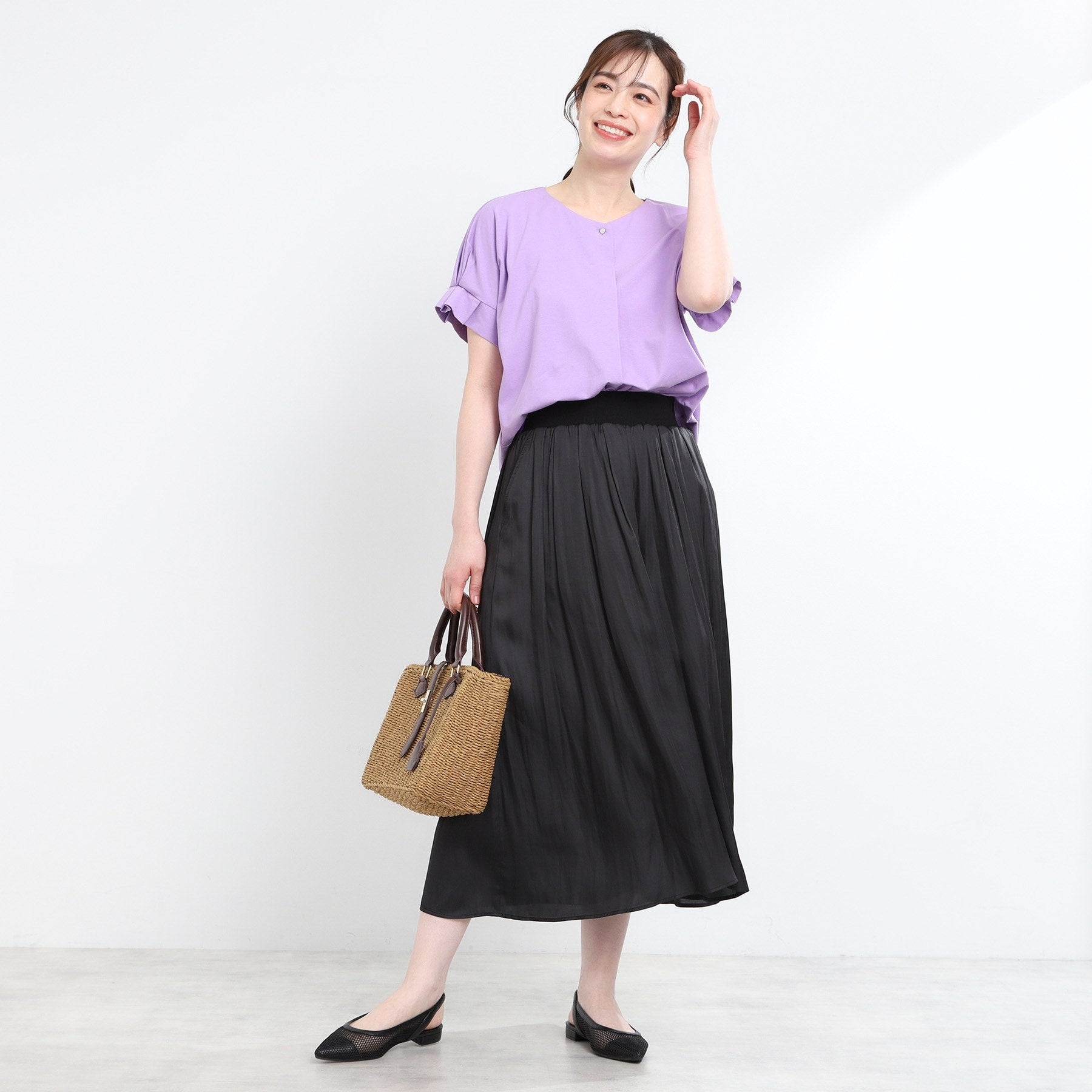 リフレクト Reflect 【E-QUALITY】Vネックジャージカットソー （チャコールグレー(014)） チャコールグレー(014)