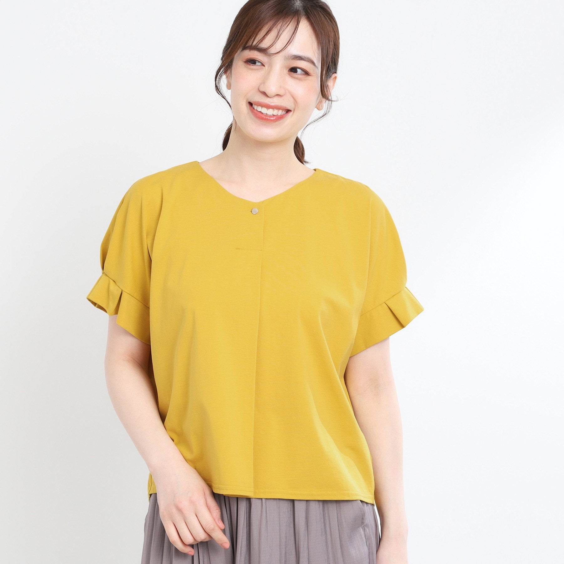 リフレクト Reflect 【E-QUALITY】Vネックジャージカットソー （チャコールグレー(014)） チャコールグレー(014)