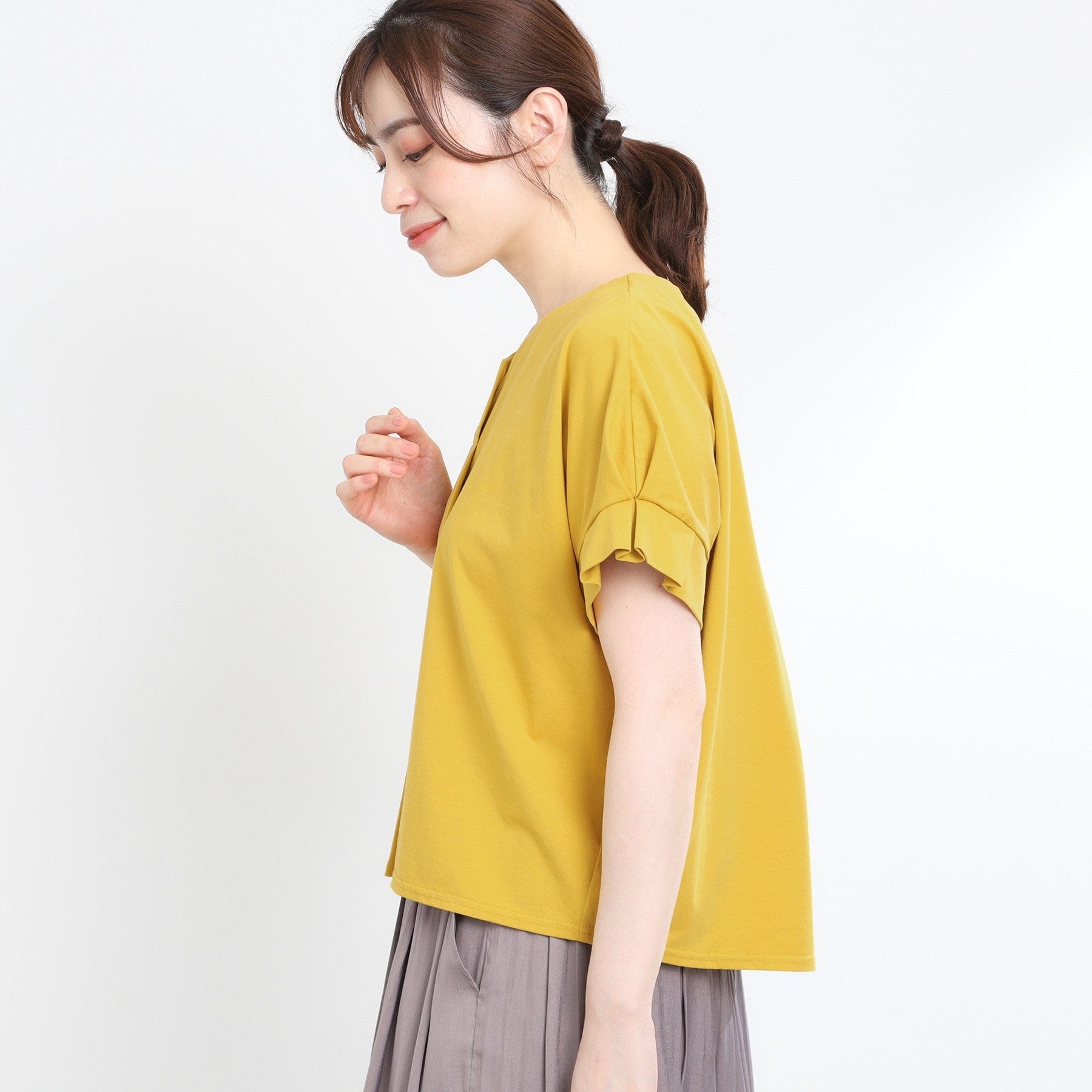 リフレクト Reflect 【E-QUALITY】Vネックジャージカットソー （チャコールグレー(014)） チャコールグレー(014)