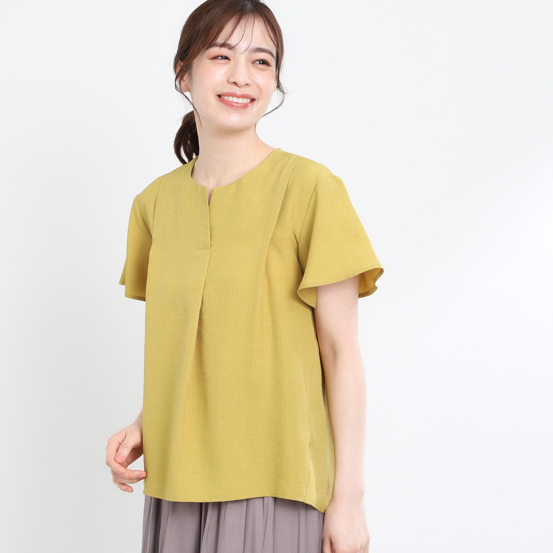 リフレクト Reflect 【E-QUALITY】ドライタッチスキッパーネックブラウス （マスタード(033)） マスタード(033)