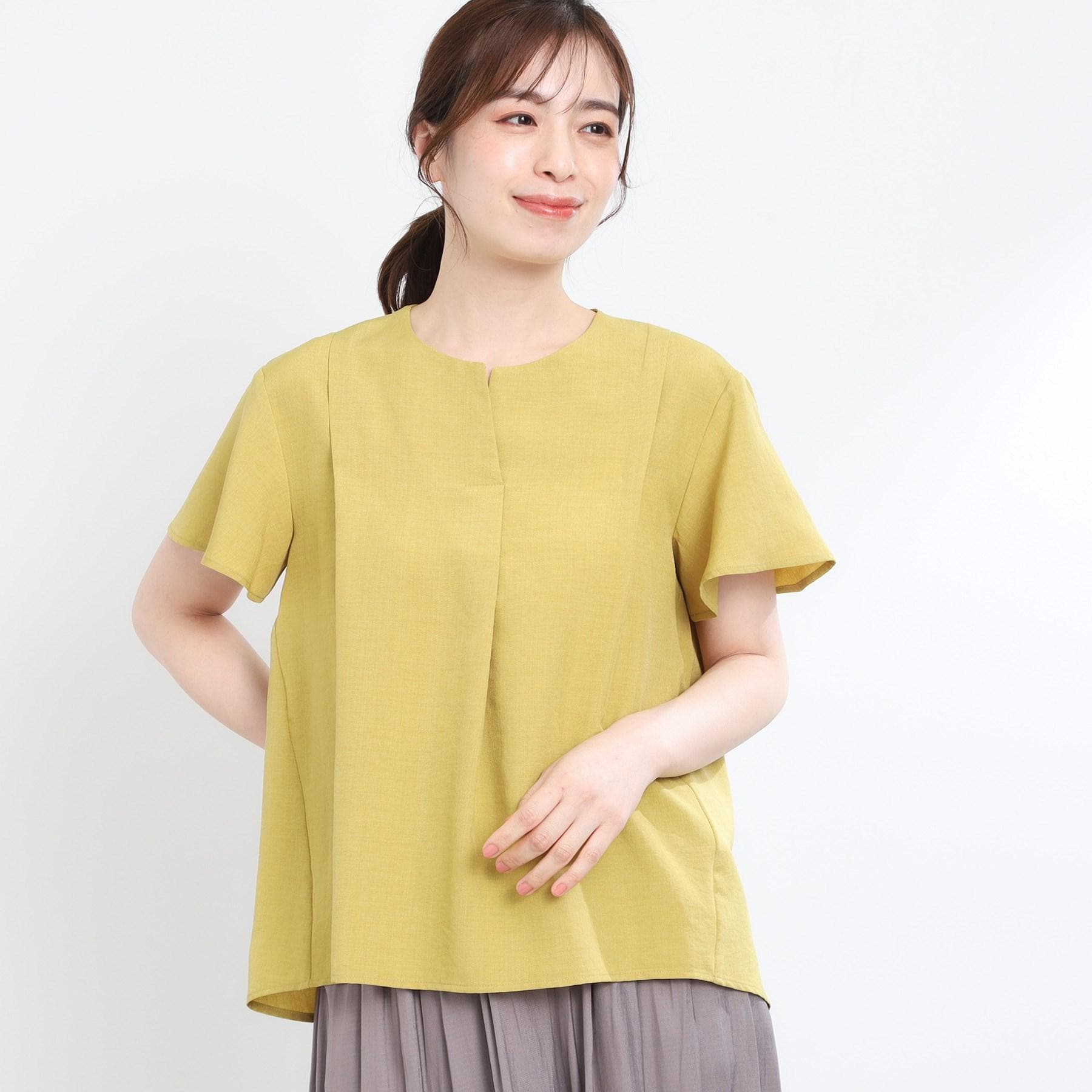 リフレクト Reflect 【E-QUALITY】ドライタッチスキッパーネックブラウス （マスタード(033)） マスタード(033)